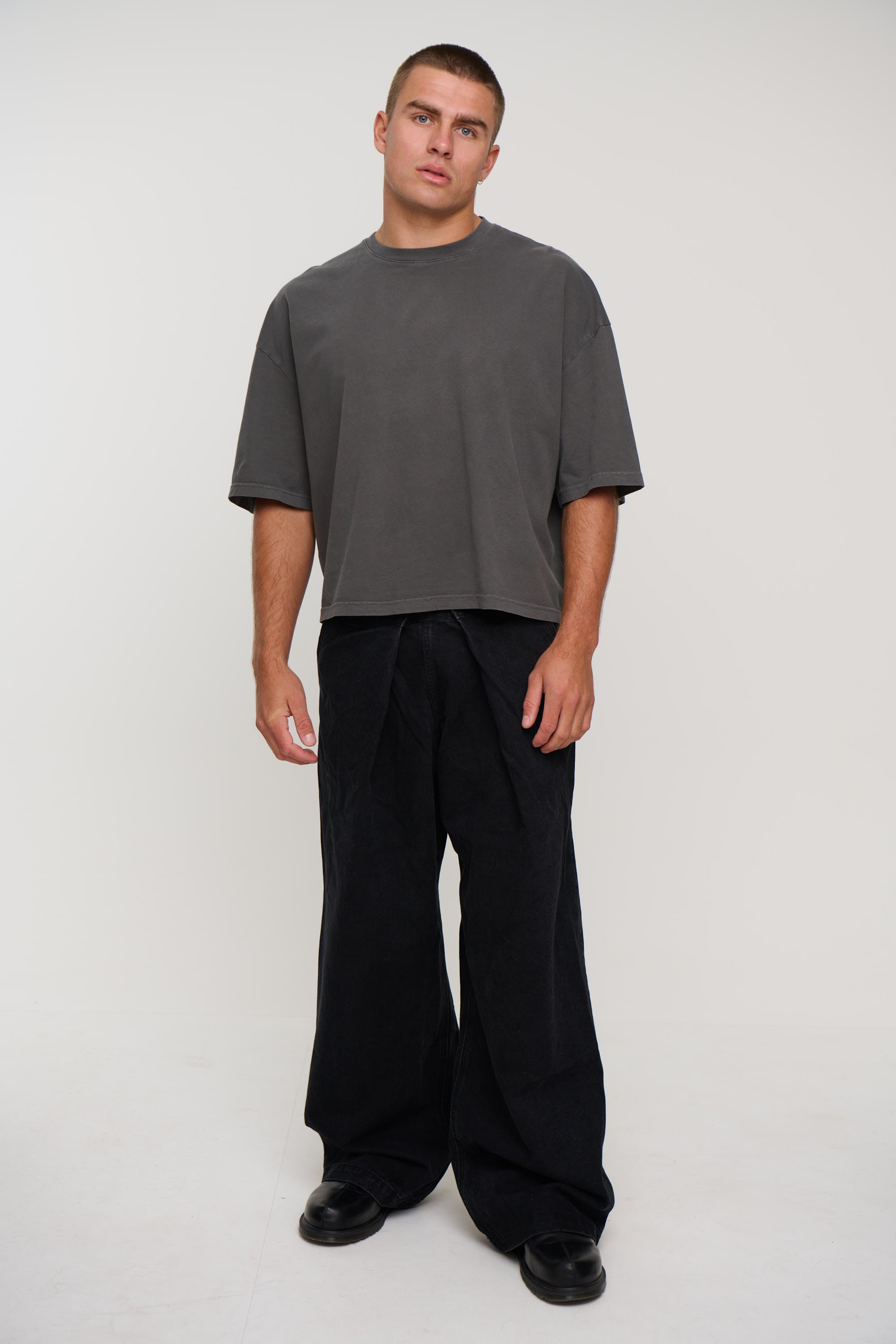 NTH Crop Box Tee Charcoal
