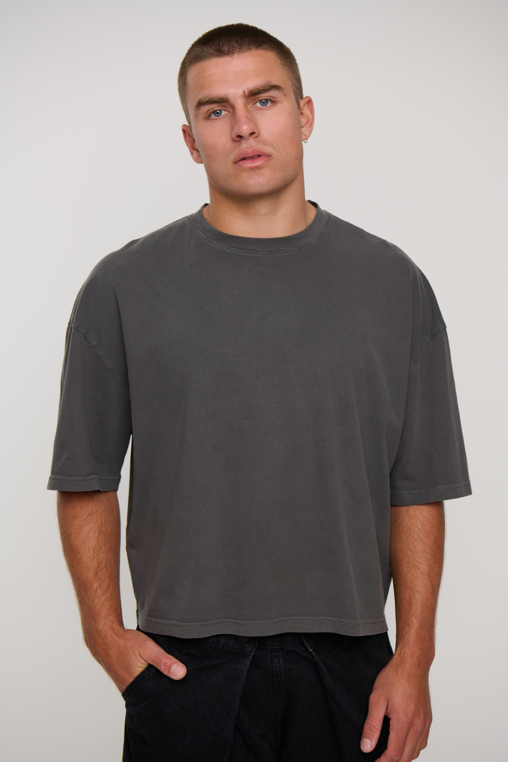 NTH Crop Box Tee Charcoal