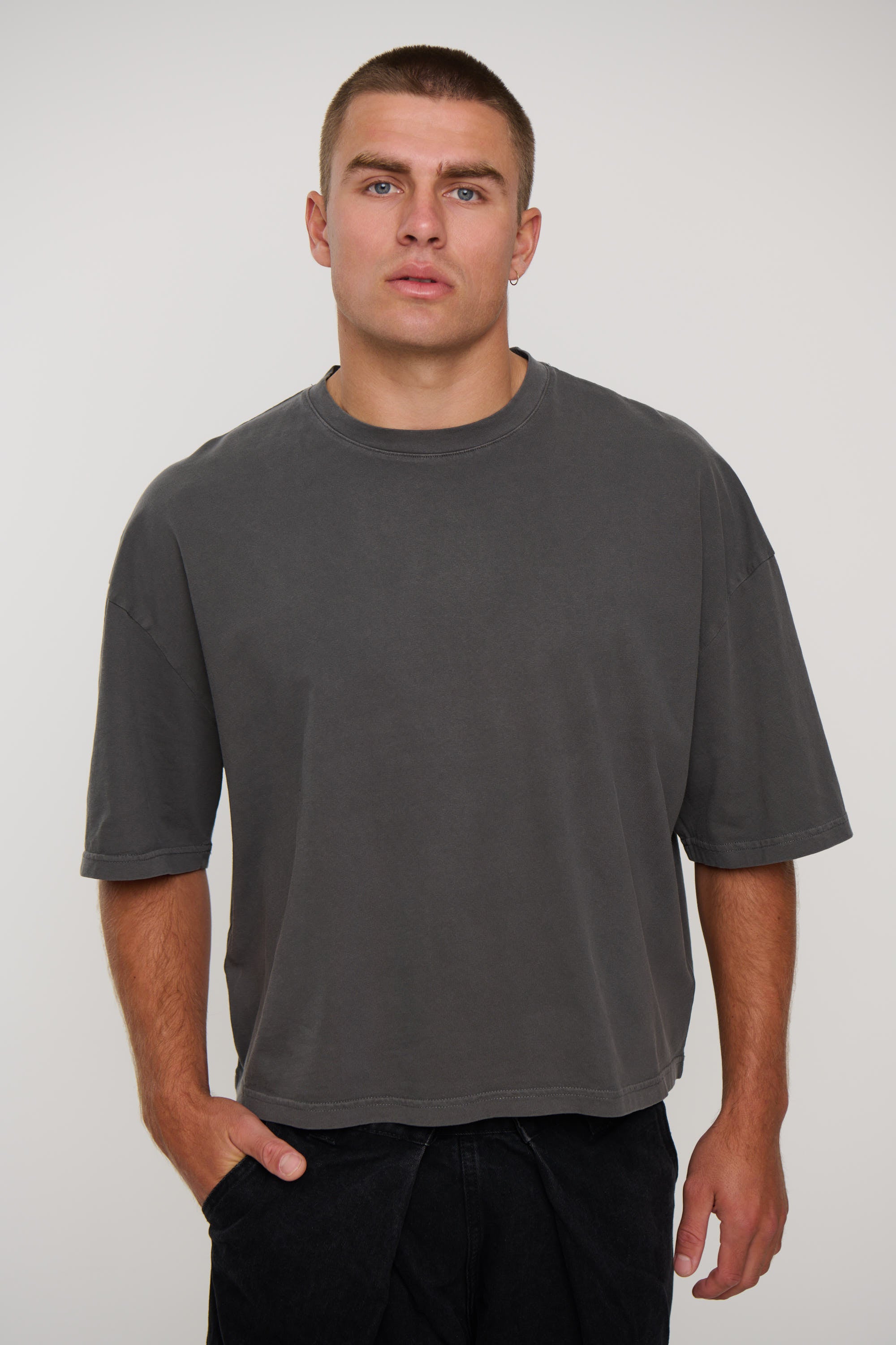 NTH Crop Box Tee Charcoal