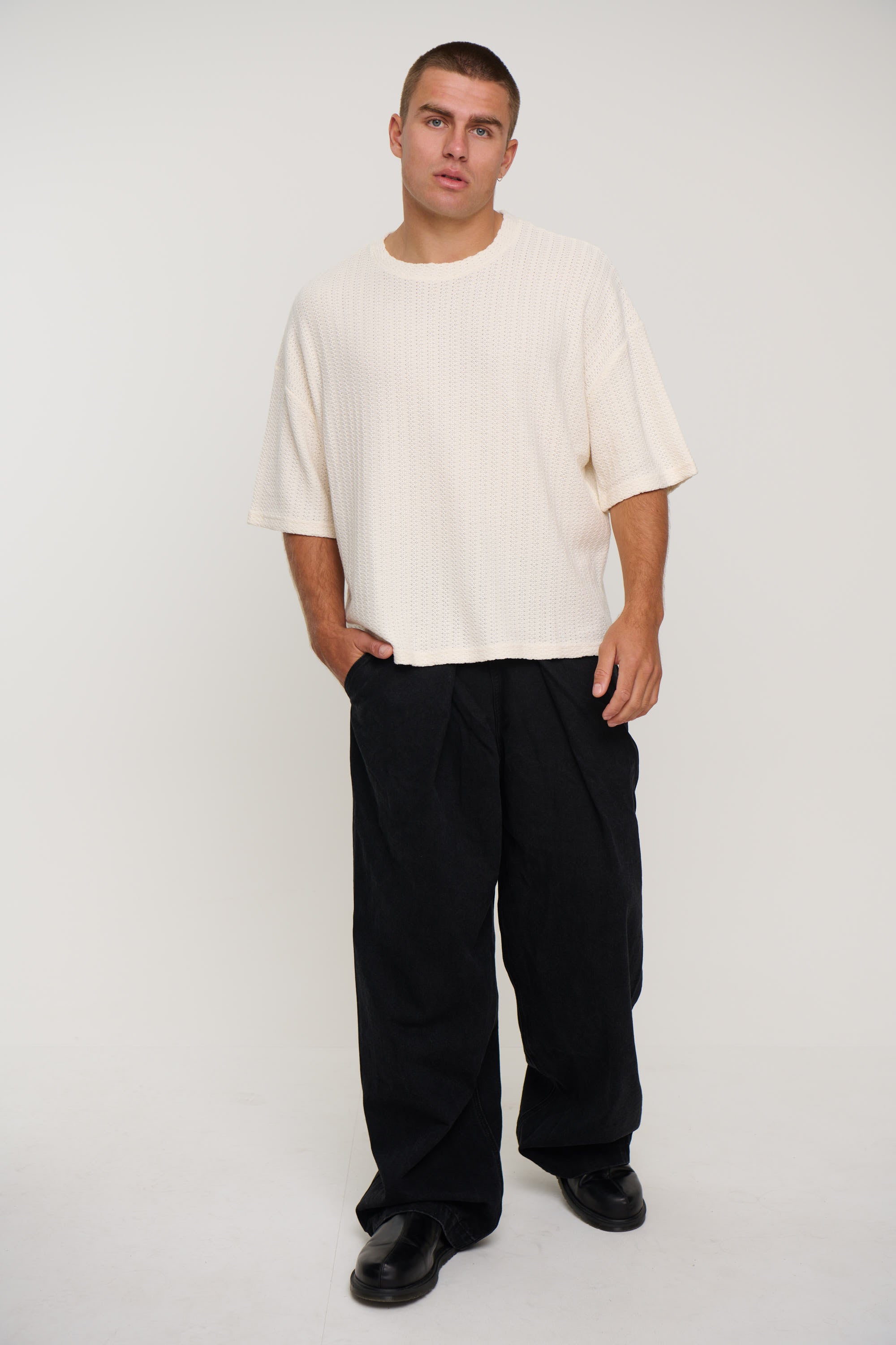 Vinnie Two Thread Stitch Tee White