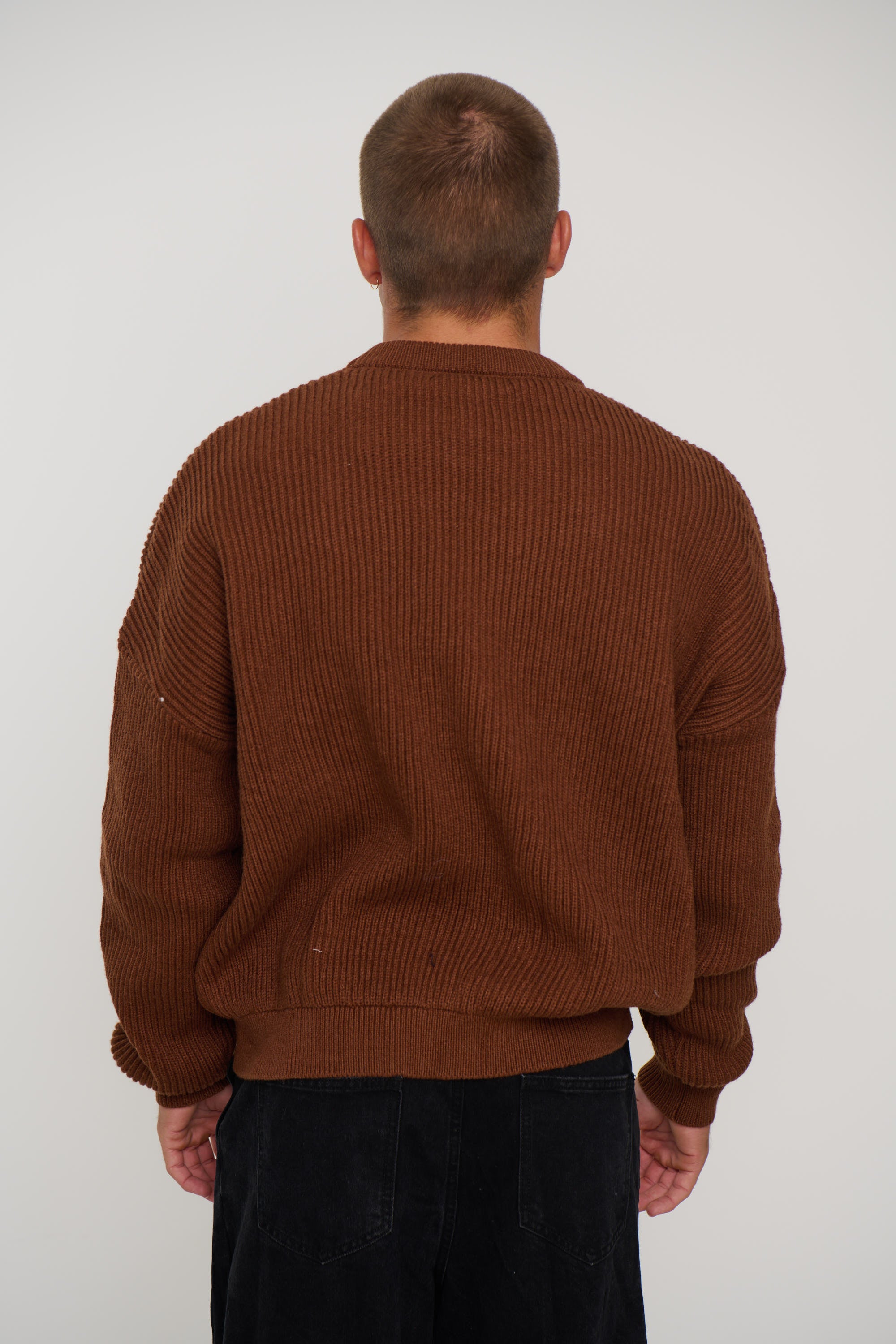Drop Sleeve Heavy Knit Choc