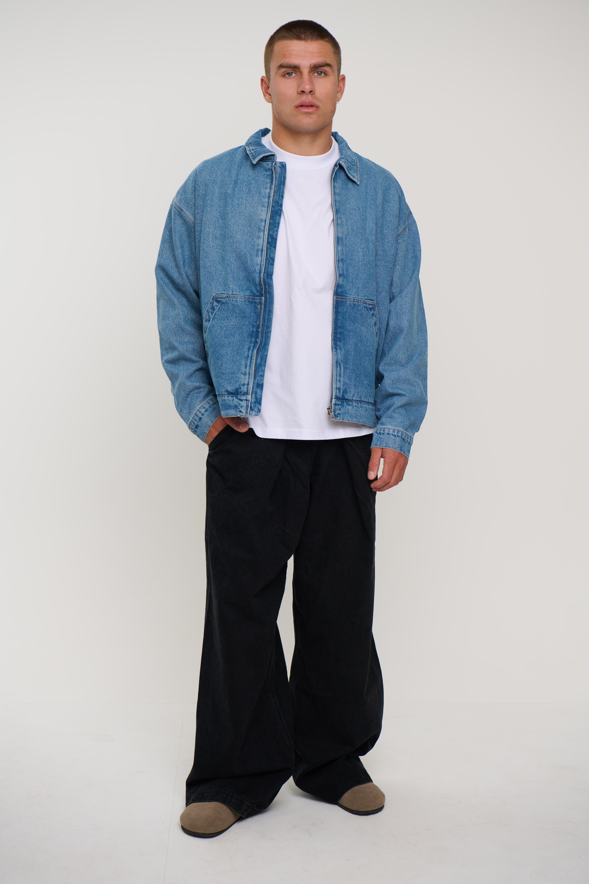 Denim Structure Jacket Blue