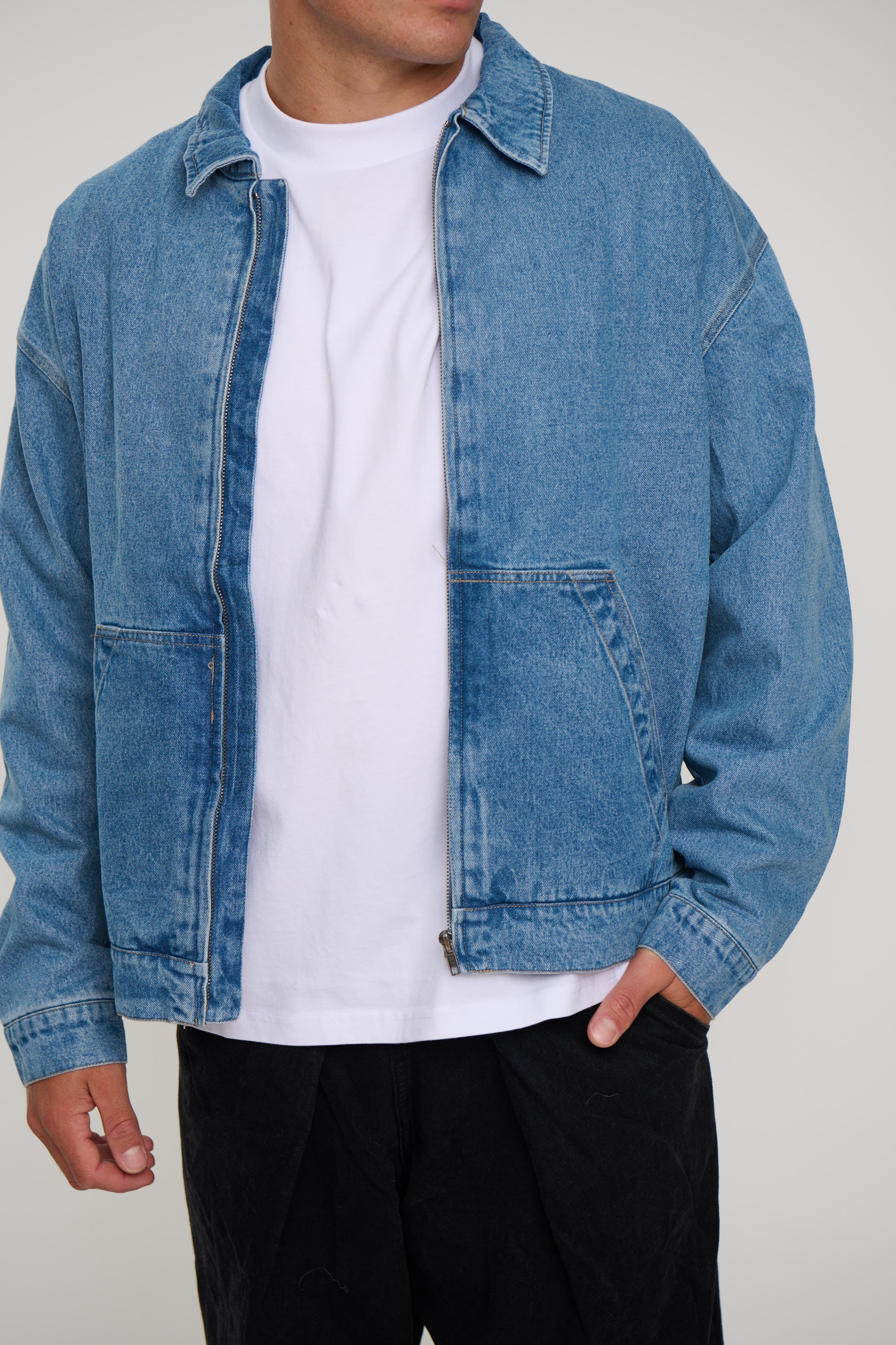 Denim Structure Jacket Blue