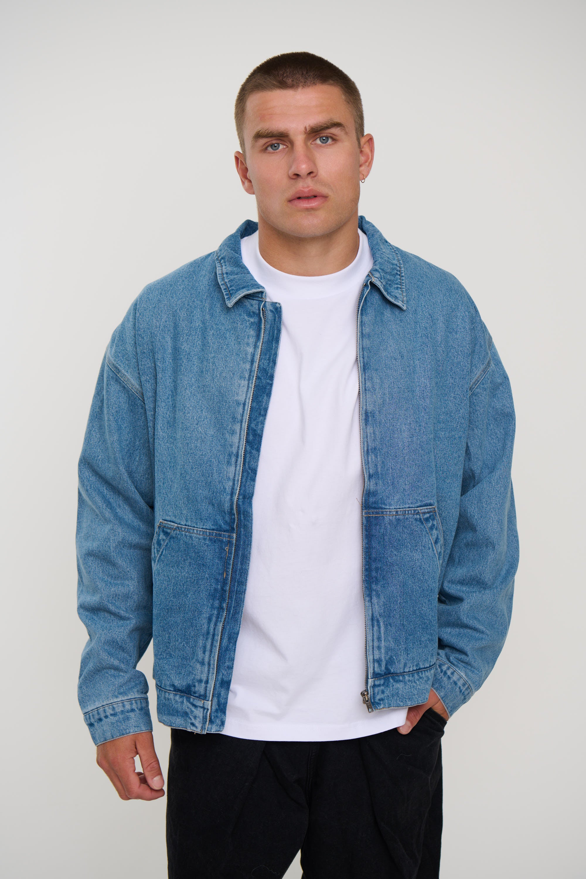 Denim Structure Jacket Blue