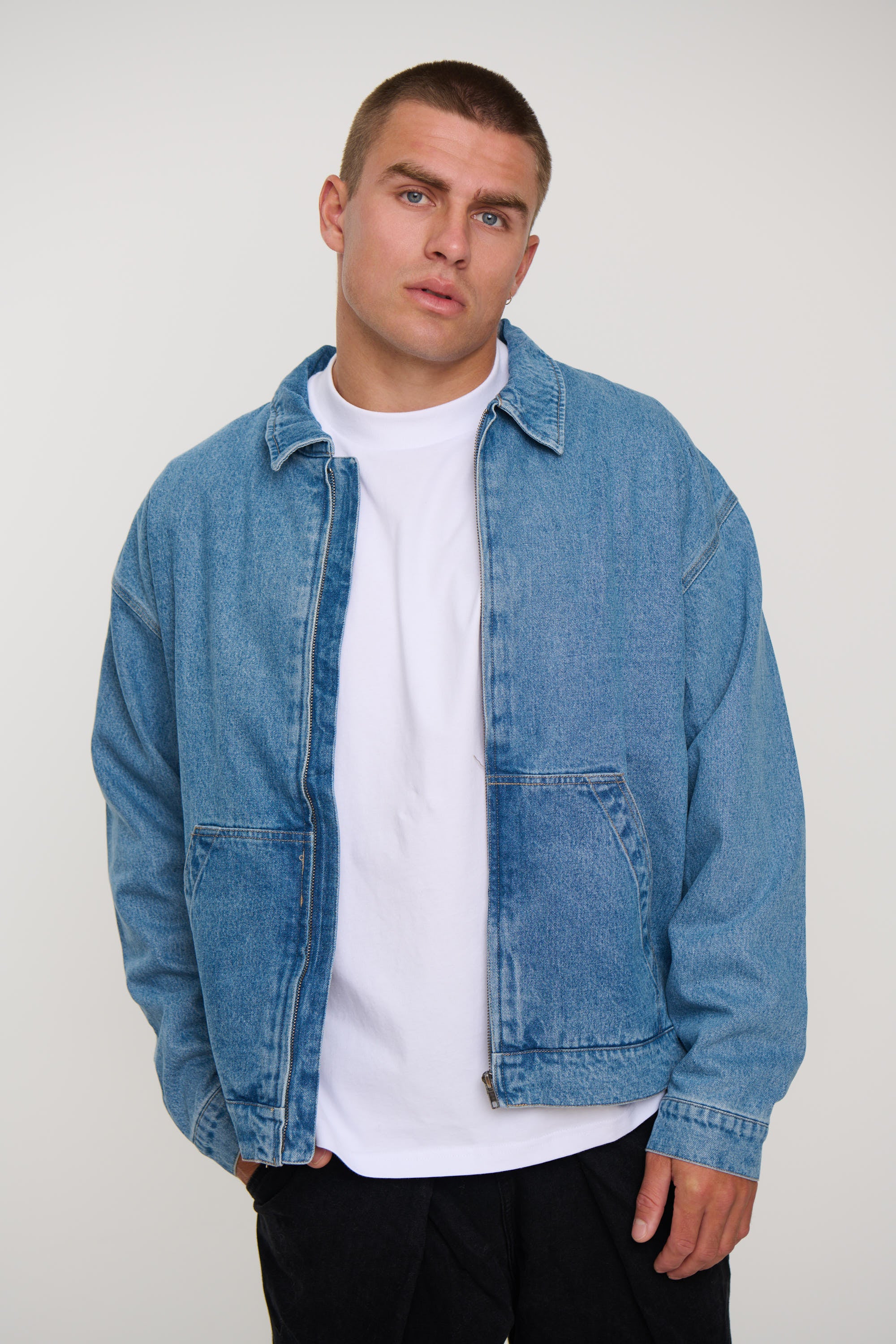 Denim Structure Jacket Blue