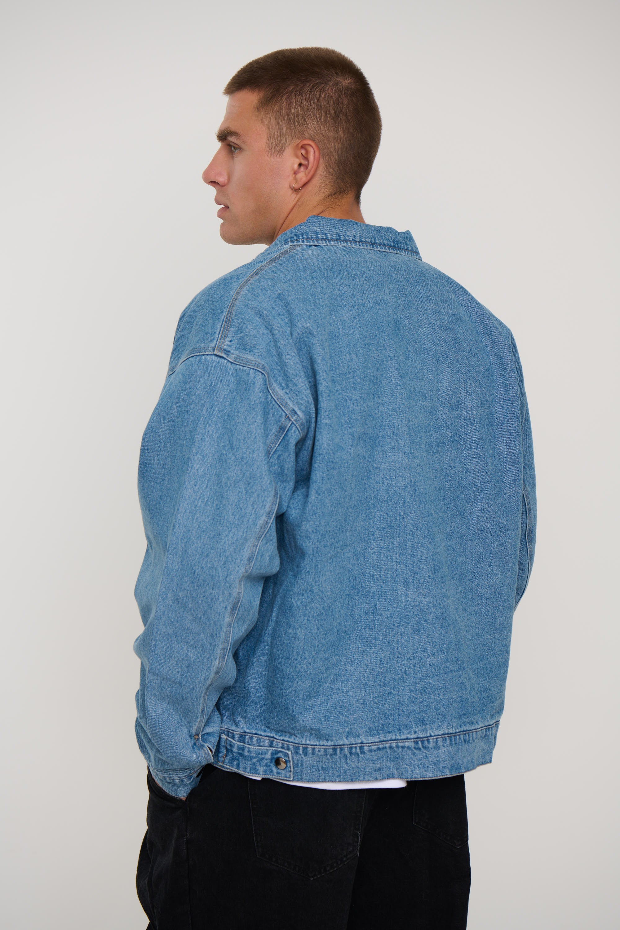 Denim Structure Jacket Blue