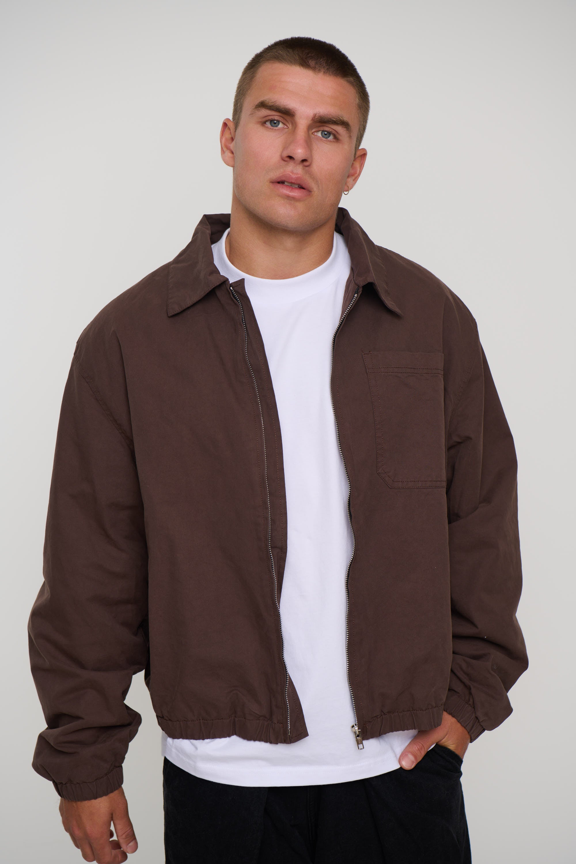 Charlie Soft Cotton Bomber Choc