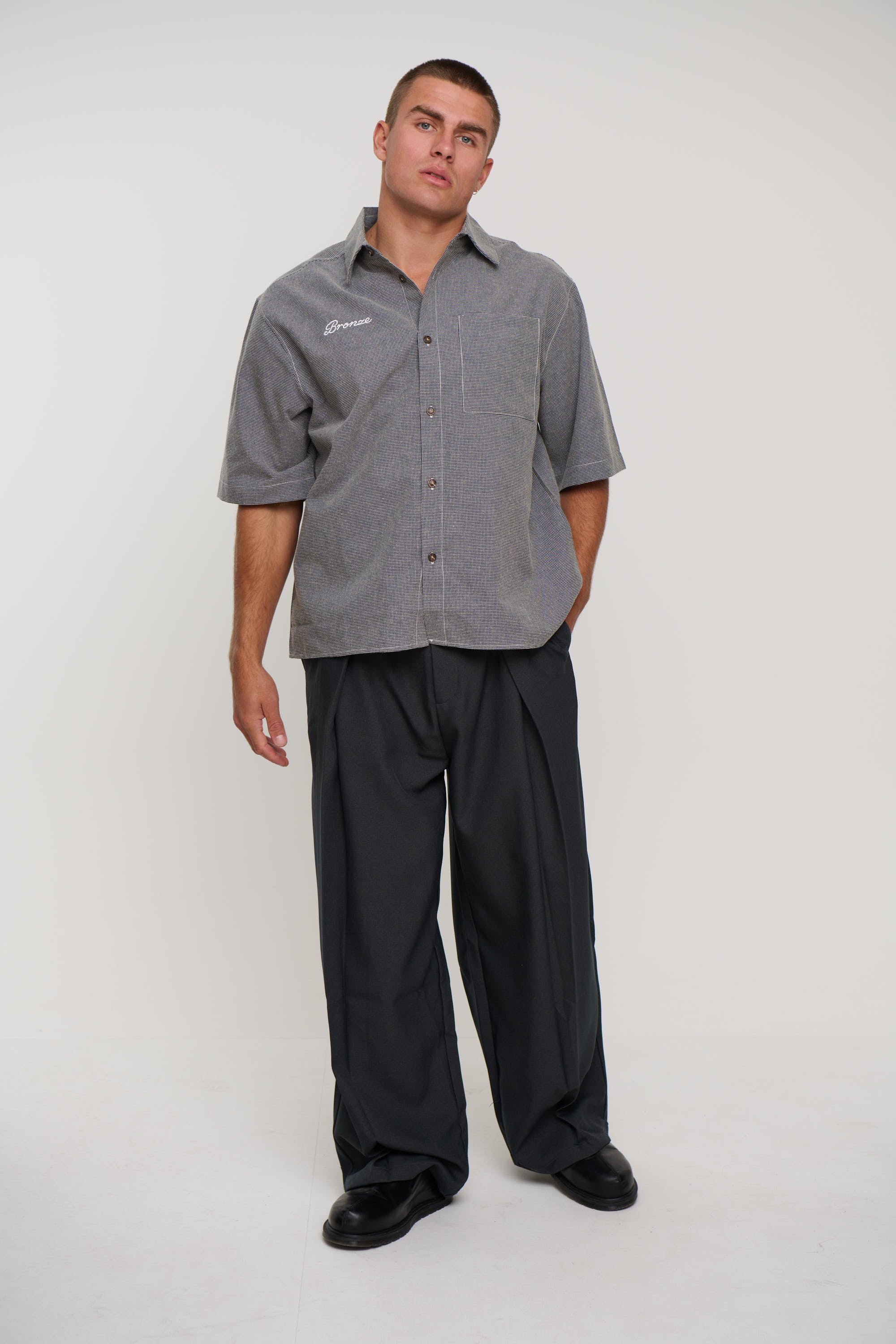 Scott Shirt Check Blue Embroidery