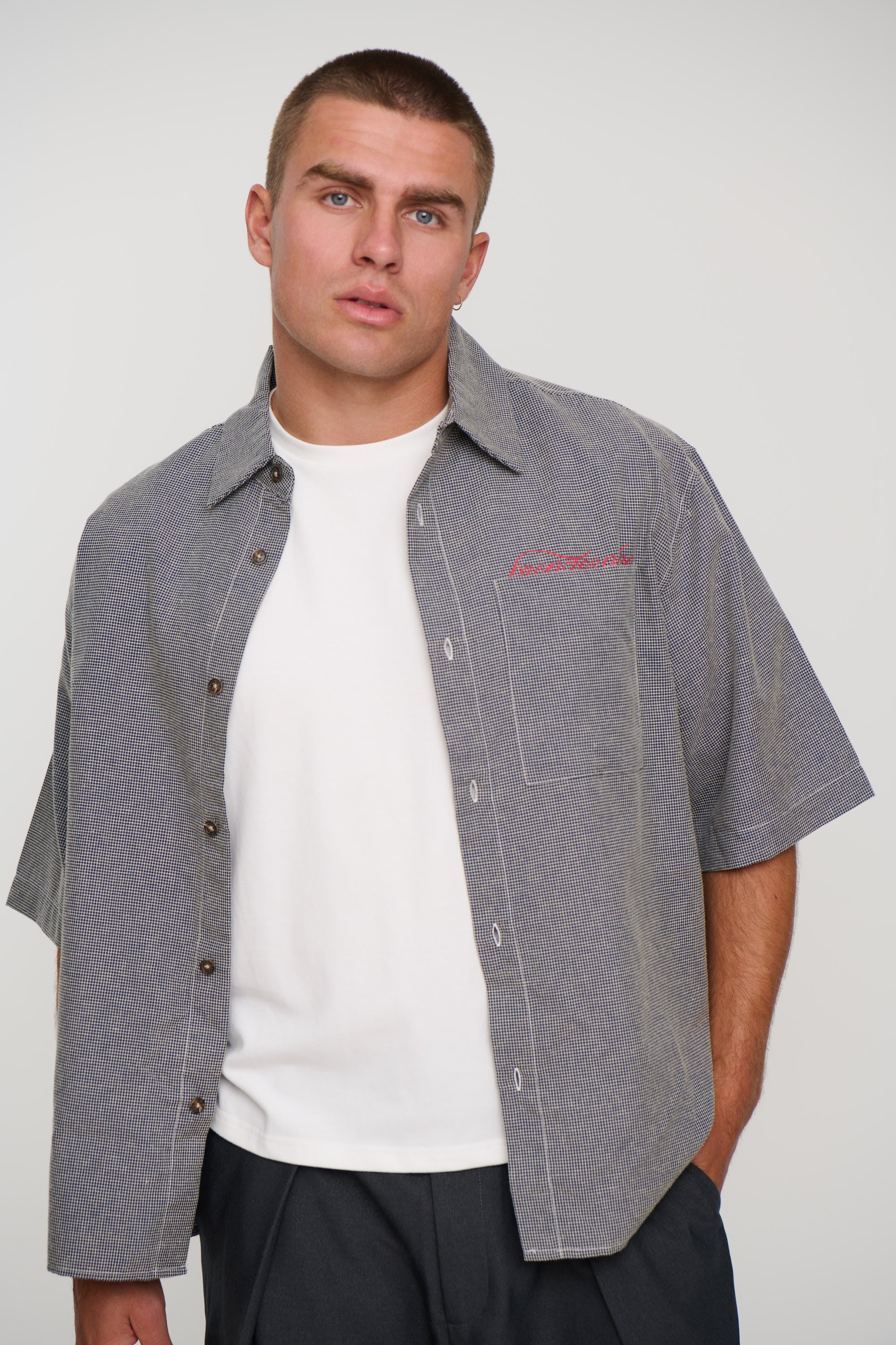 Scott Shirt Check Blue Print