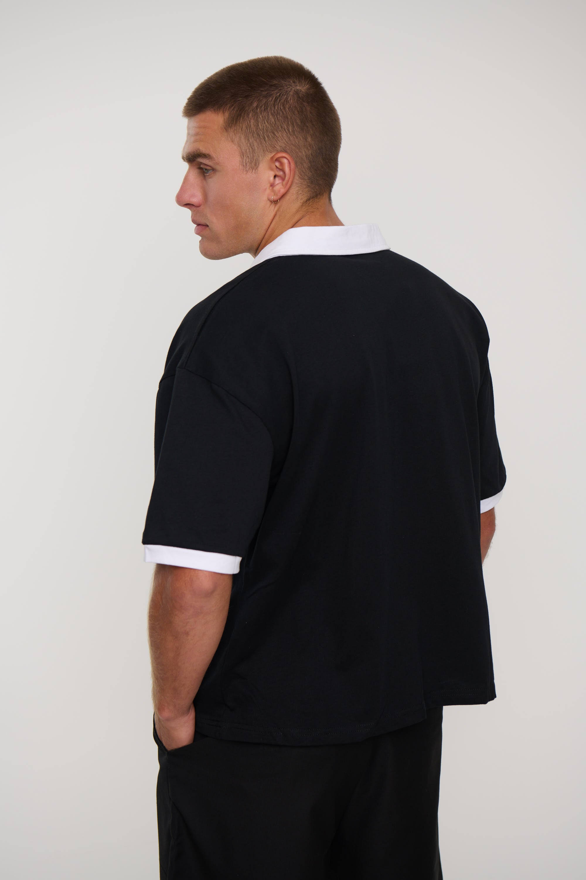 Two Tone Polo Black