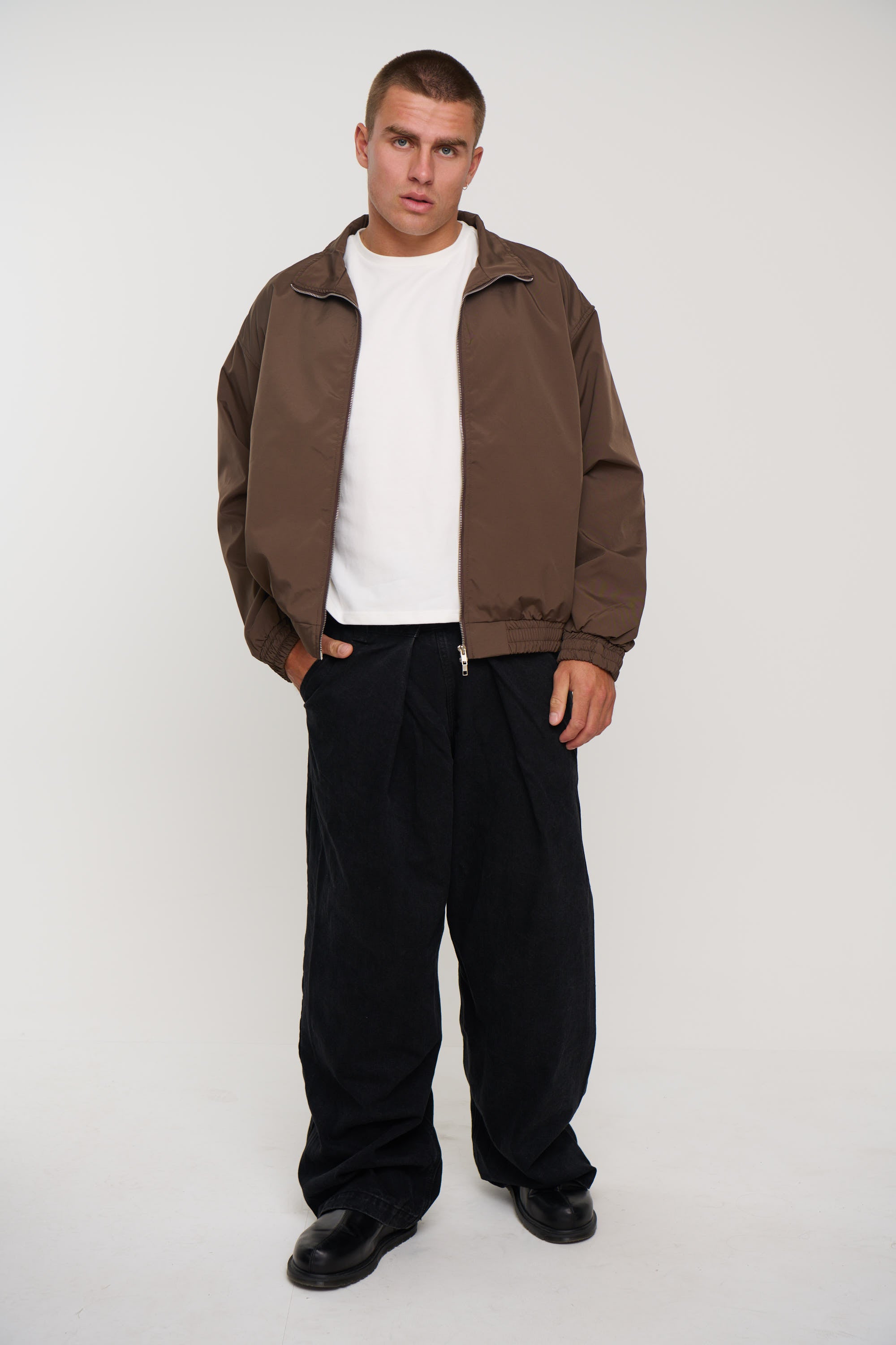 Collar Zip Jacket Choc