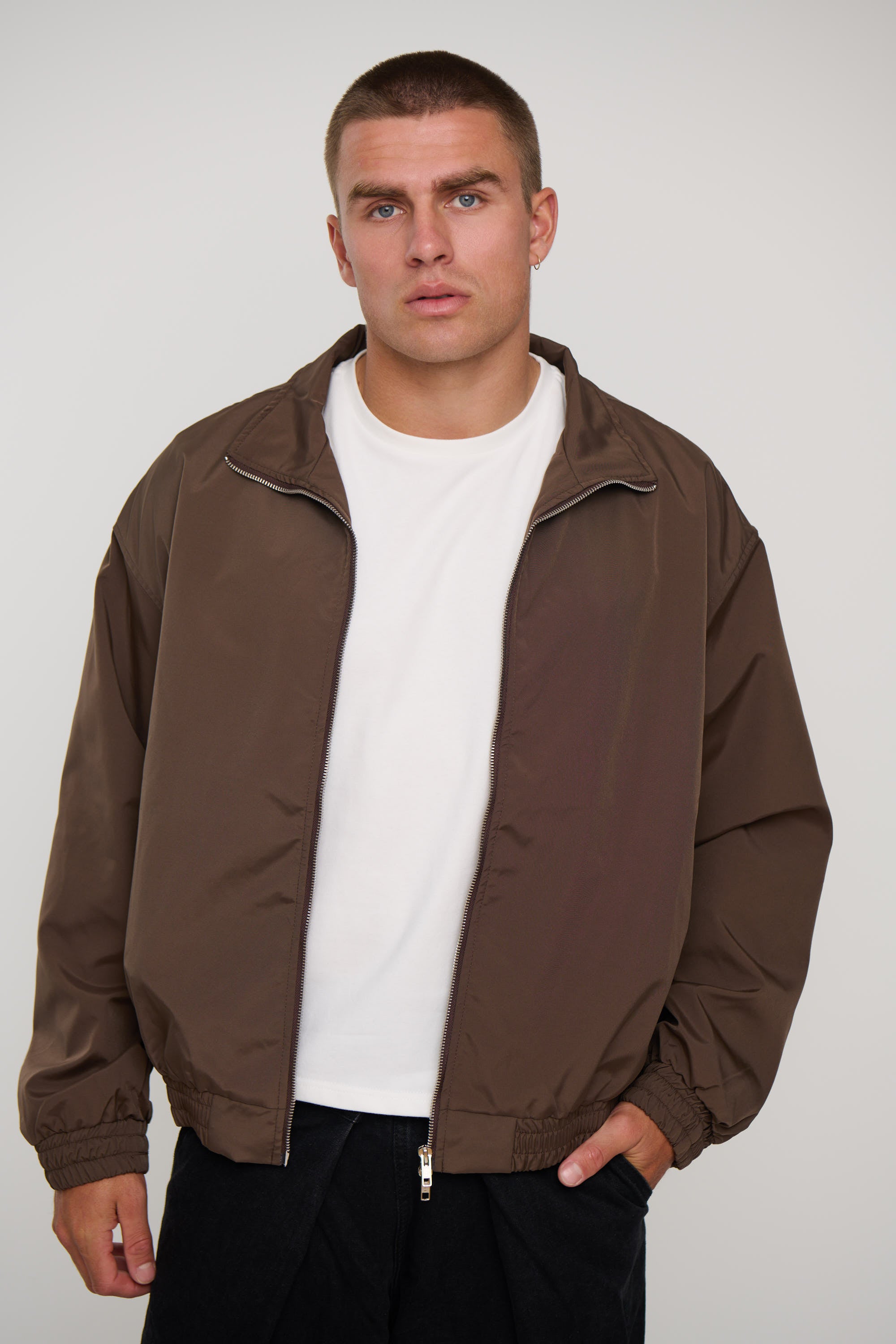 Collar Zip Jacket Choc
