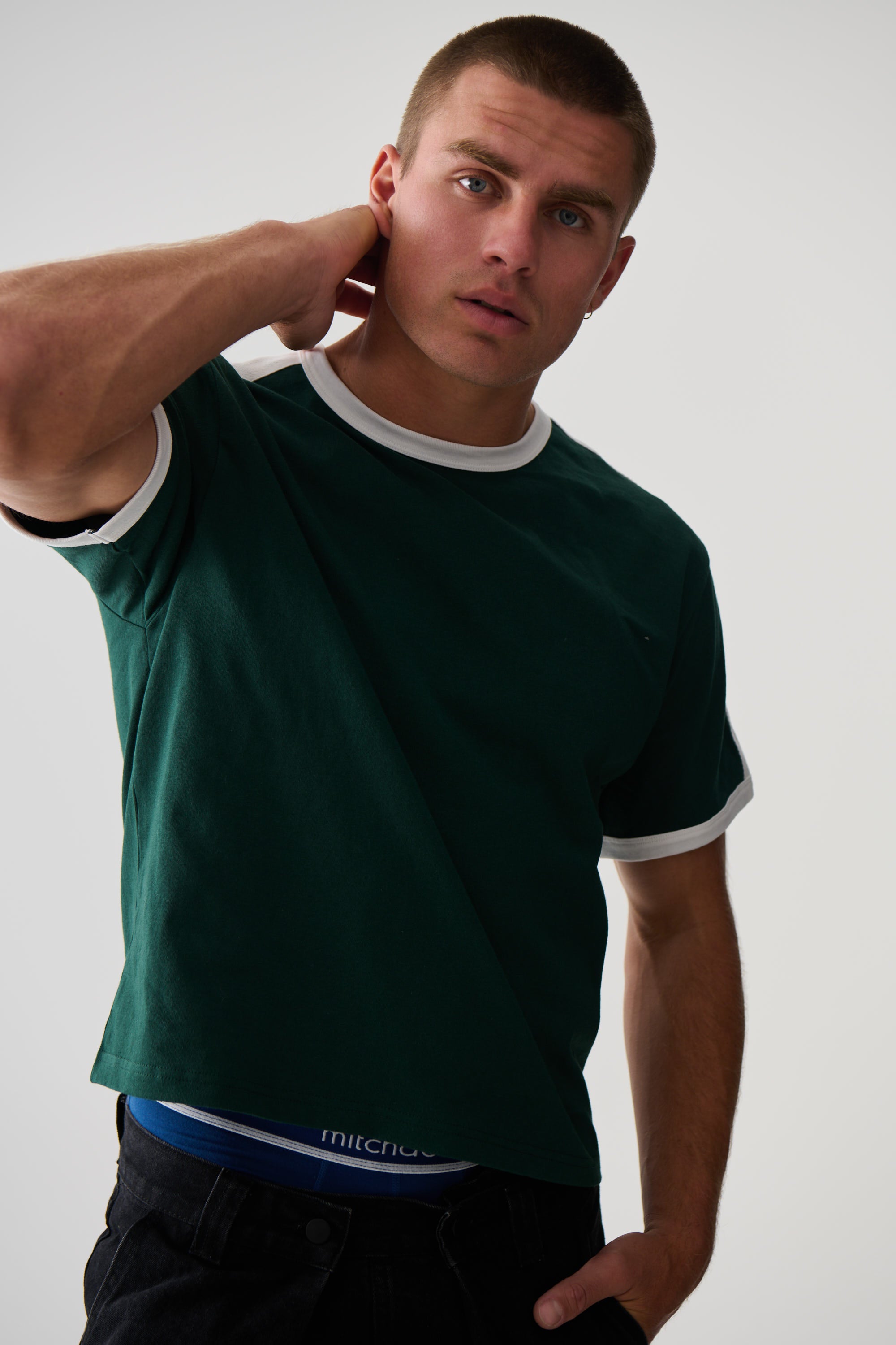 Richie Ribbed Tee Dark Green