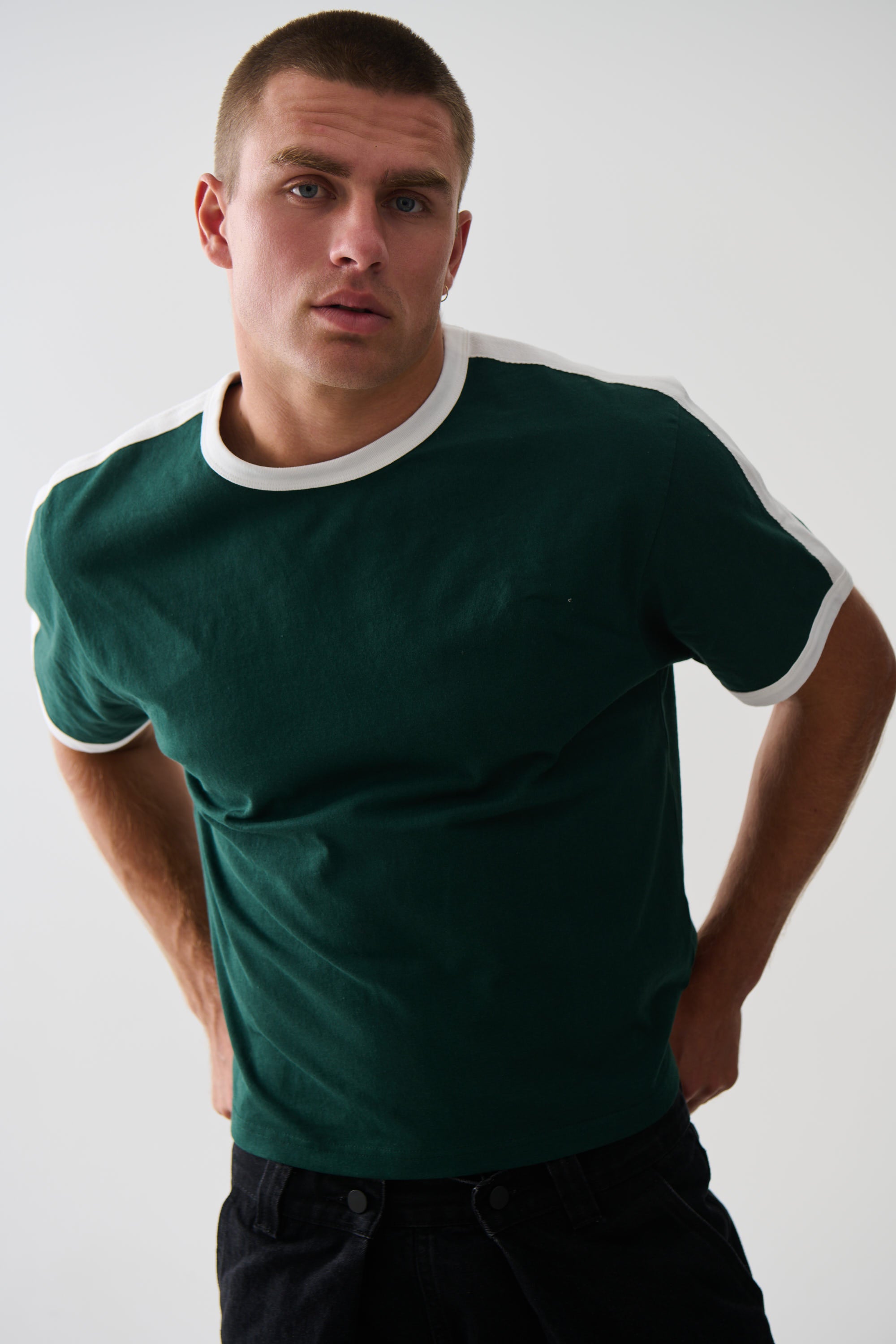 Richie Ribbed Tee Dark Green