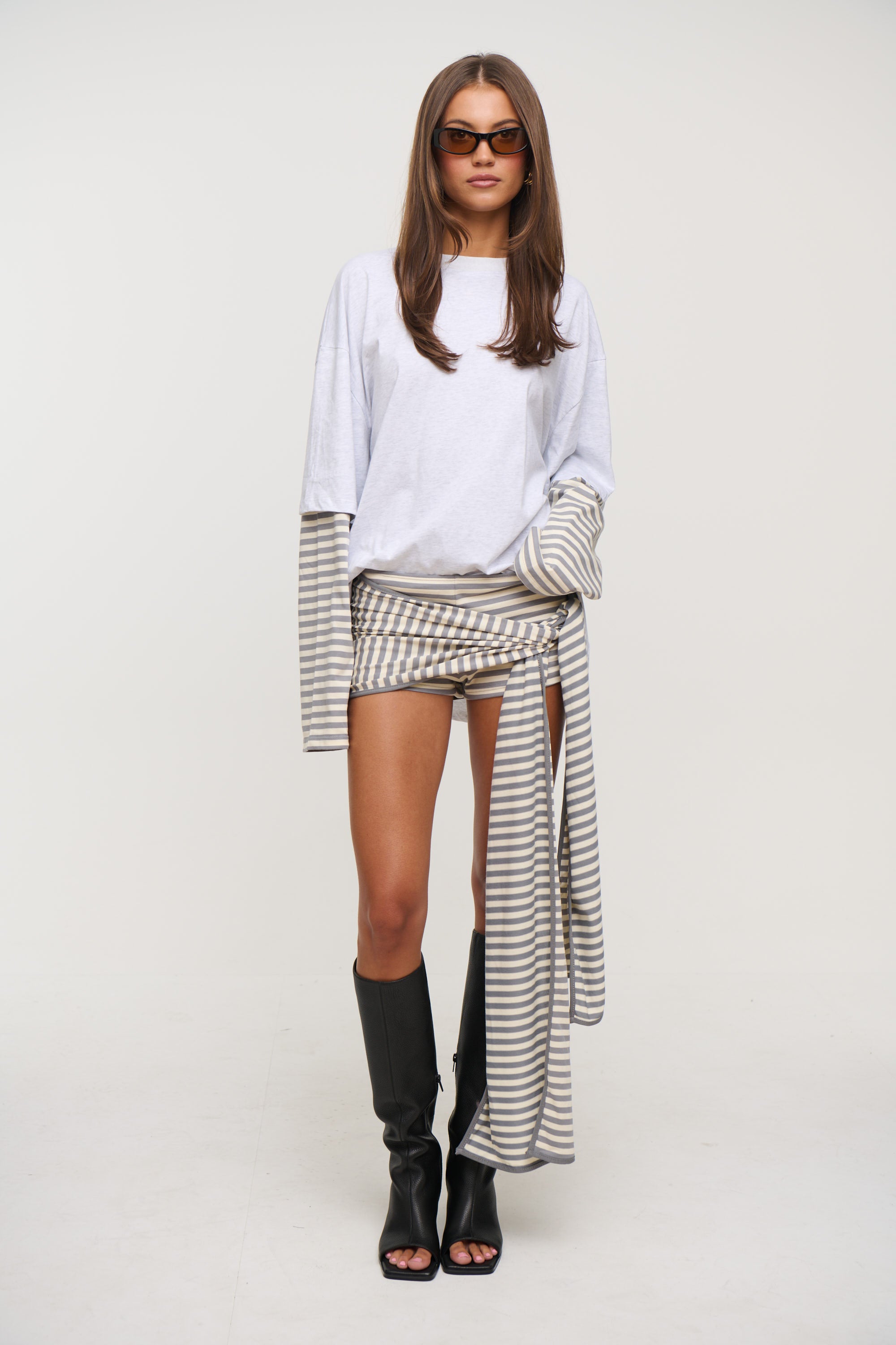 Bloom Skort Ash Stripe
