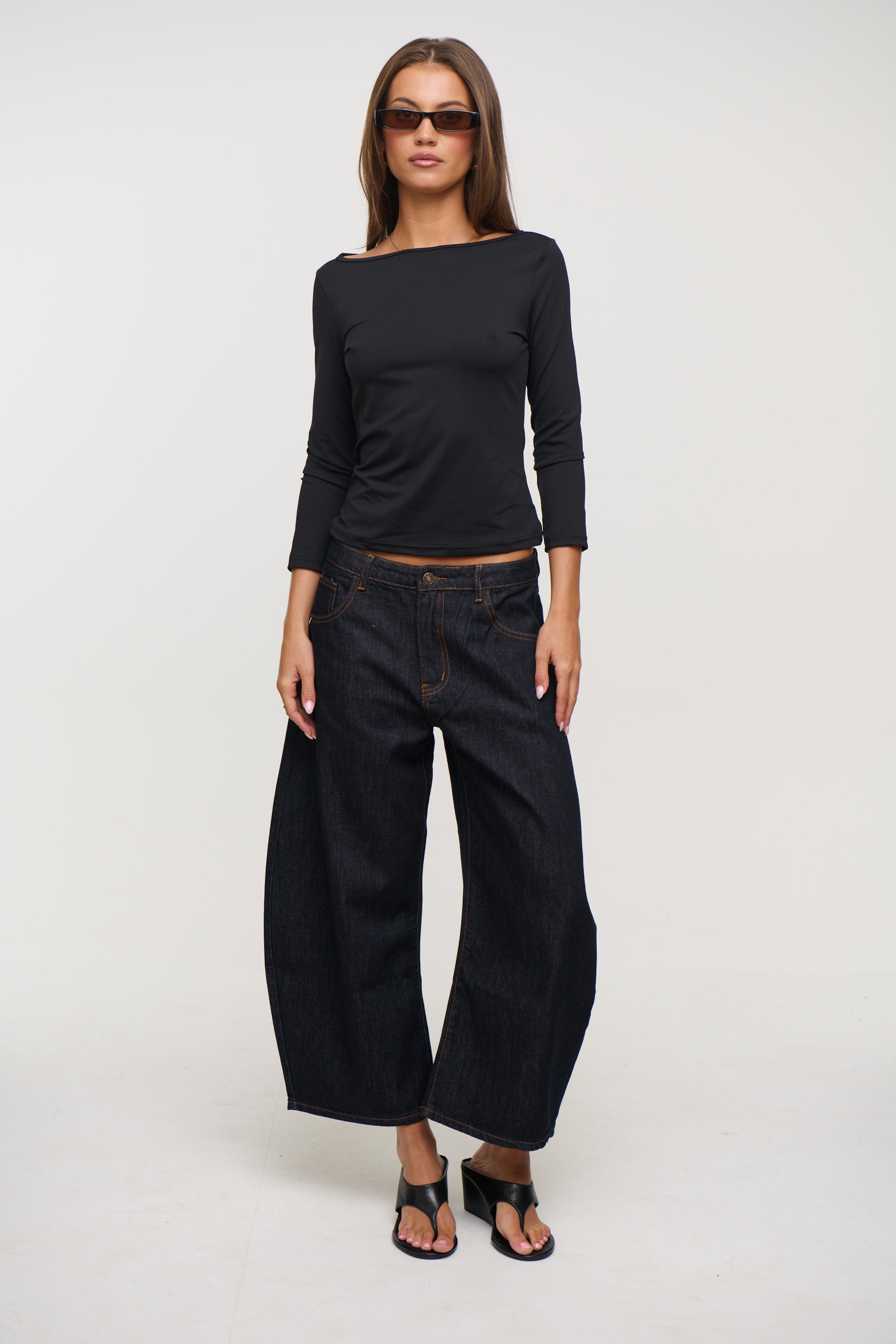 Dakota 3/4 Sleeve Top Black