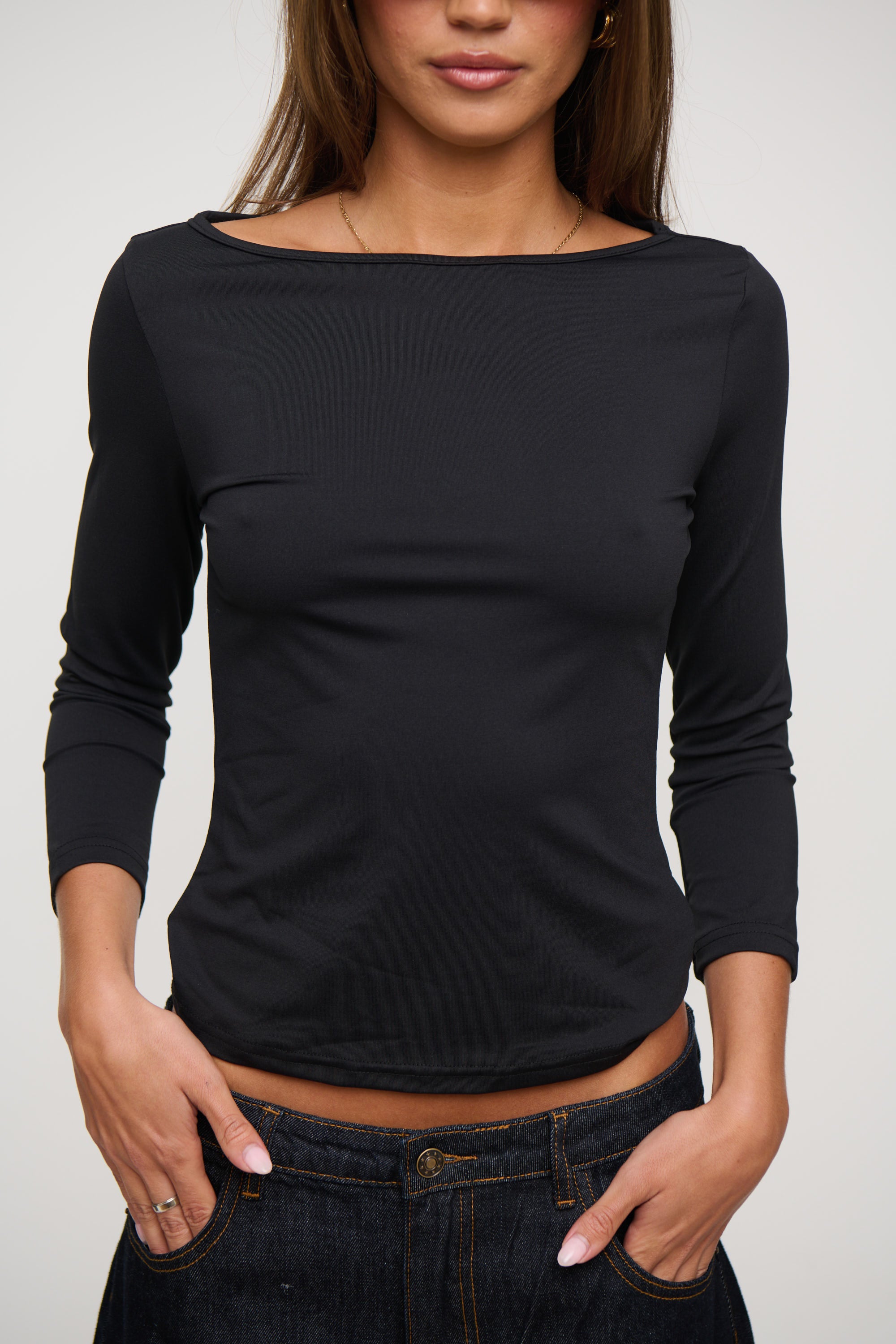 Dakota 3/4 Sleeve Top Black