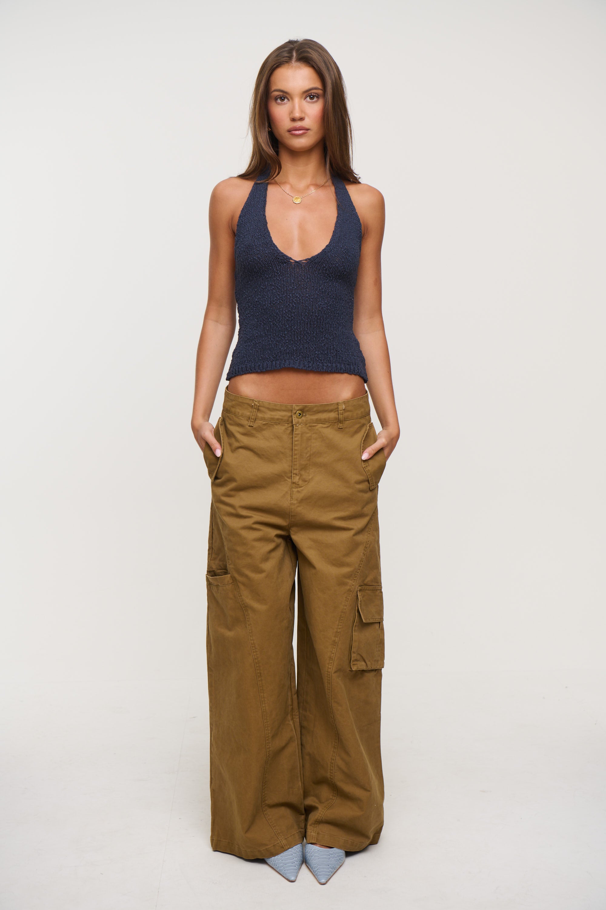 Halo Halter Top Navy