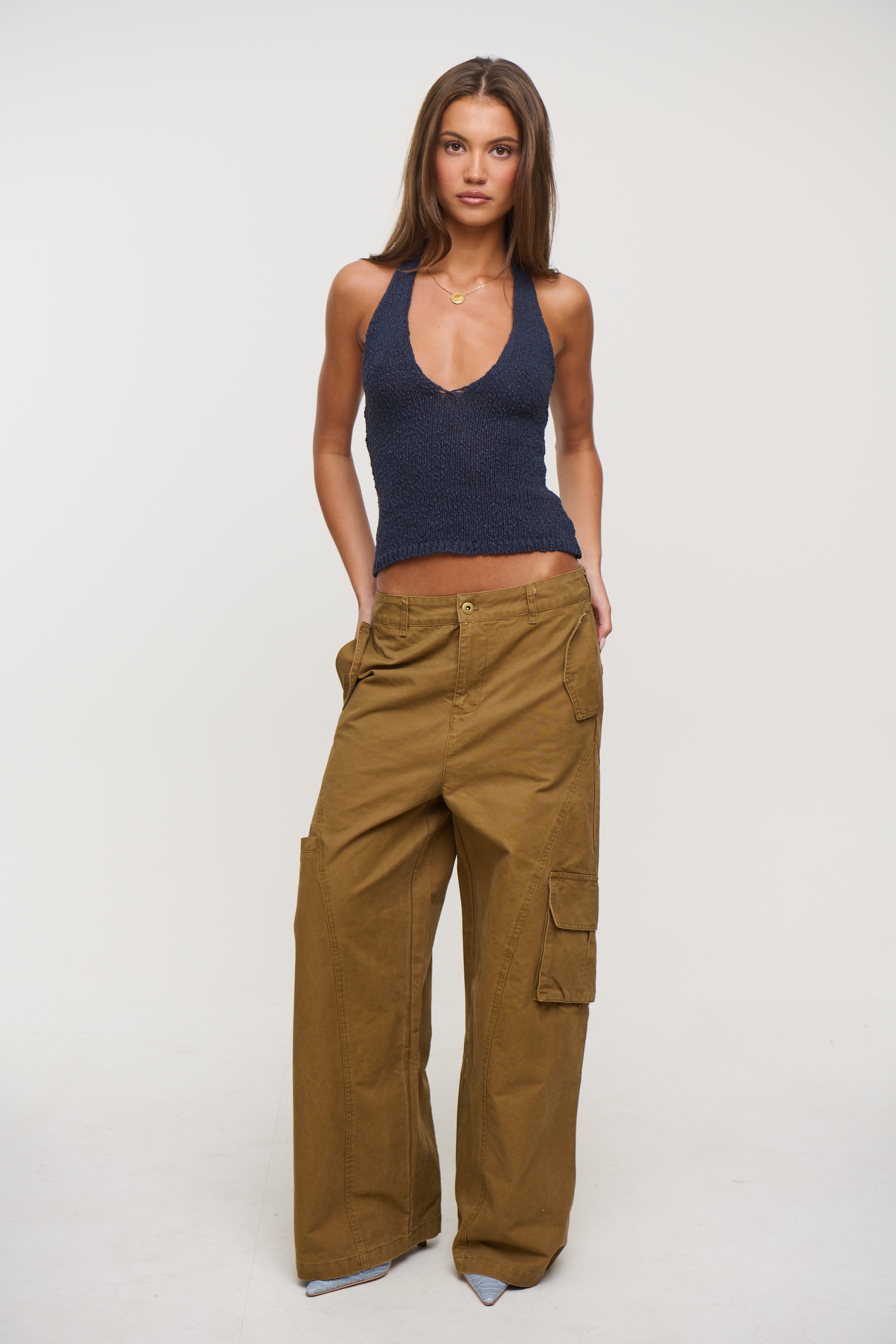 Halo Halter Top Navy