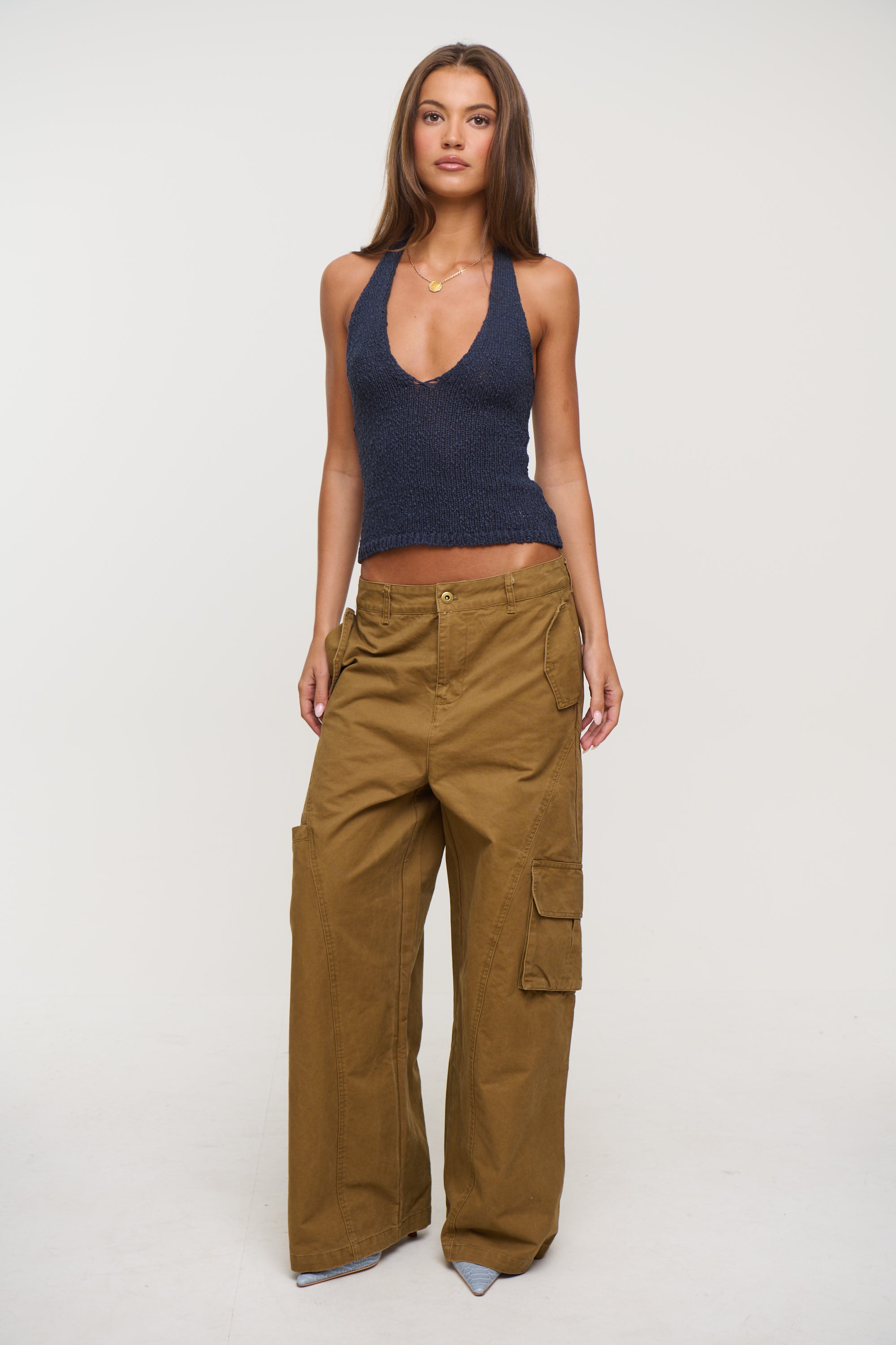 Halo Halter Top Navy