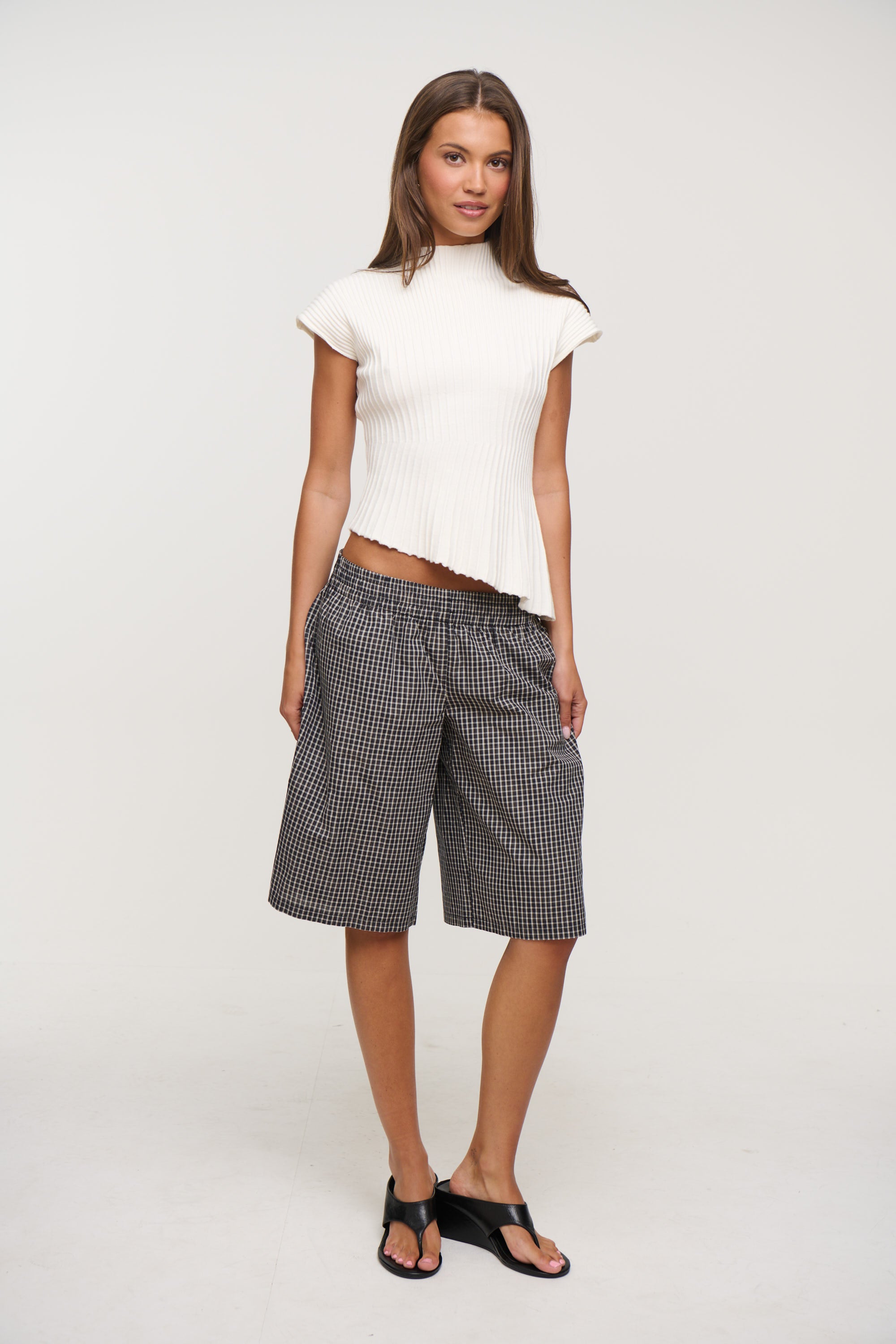 Sevigney Long Short Noir Check