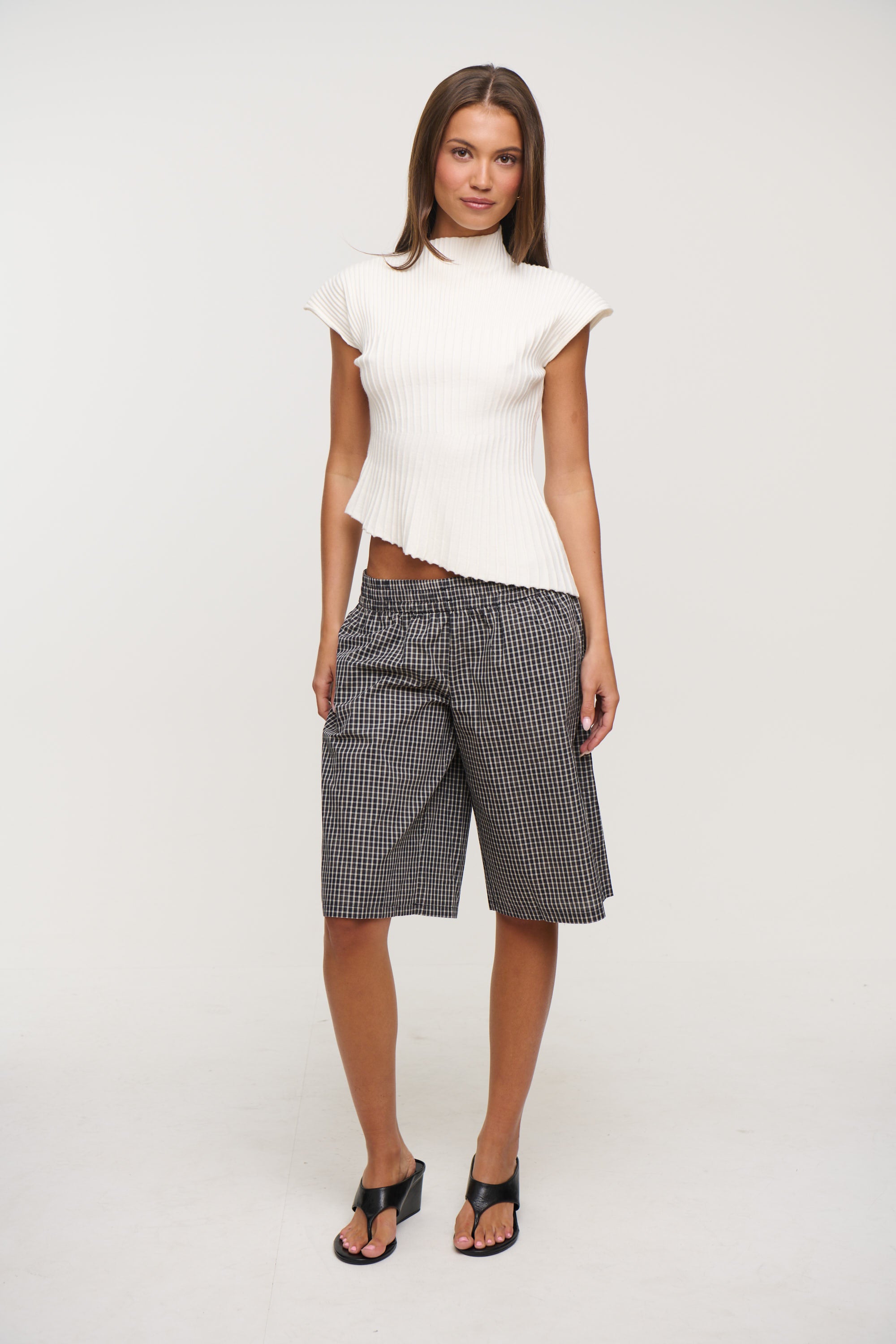 Sevigney Long Short Noir Check