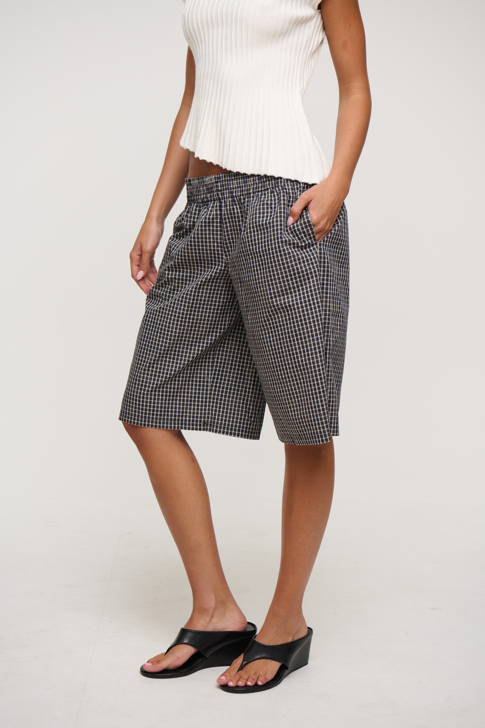 Sevigney Long Short Noir Check