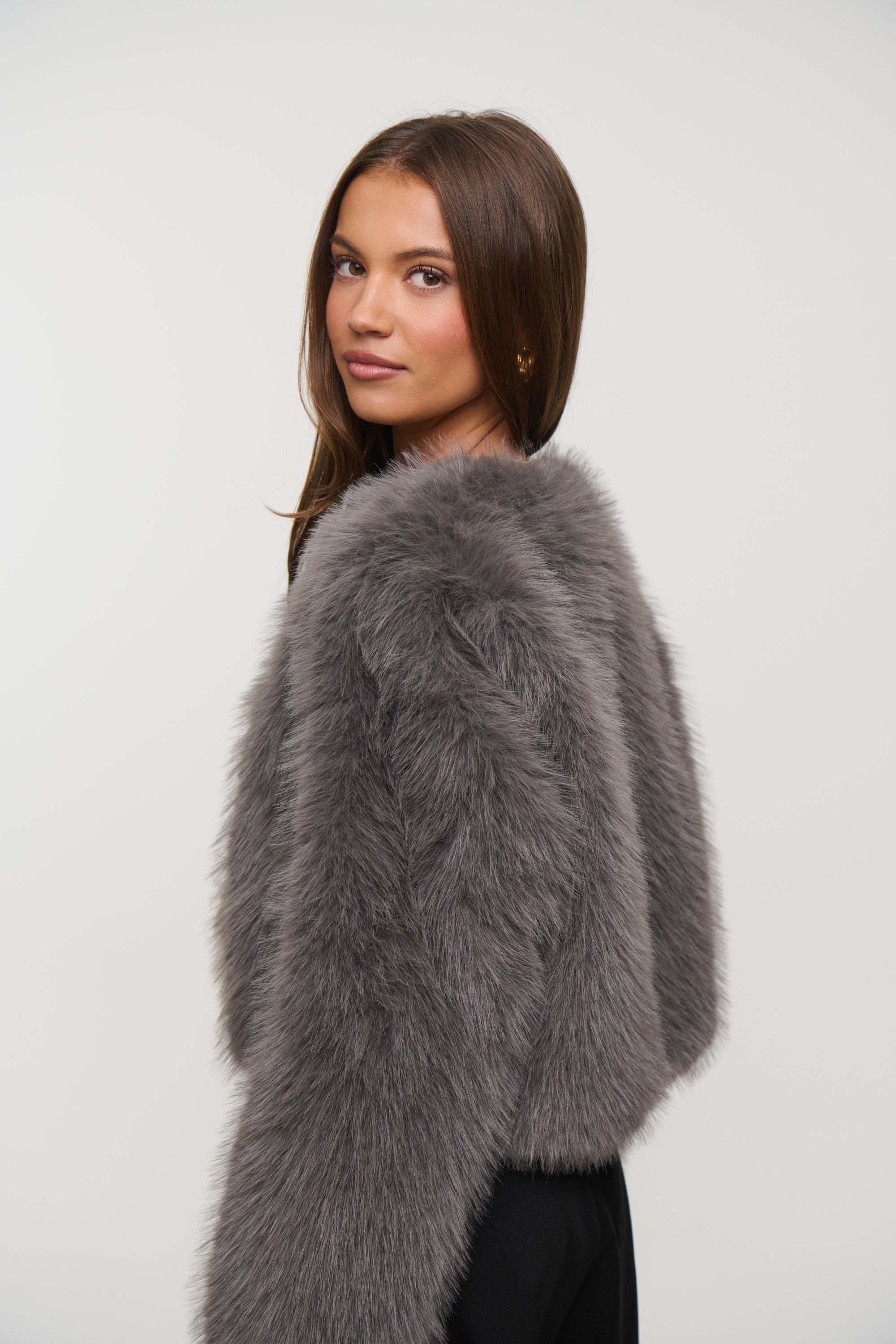 York Faux Fur Jacket Grey