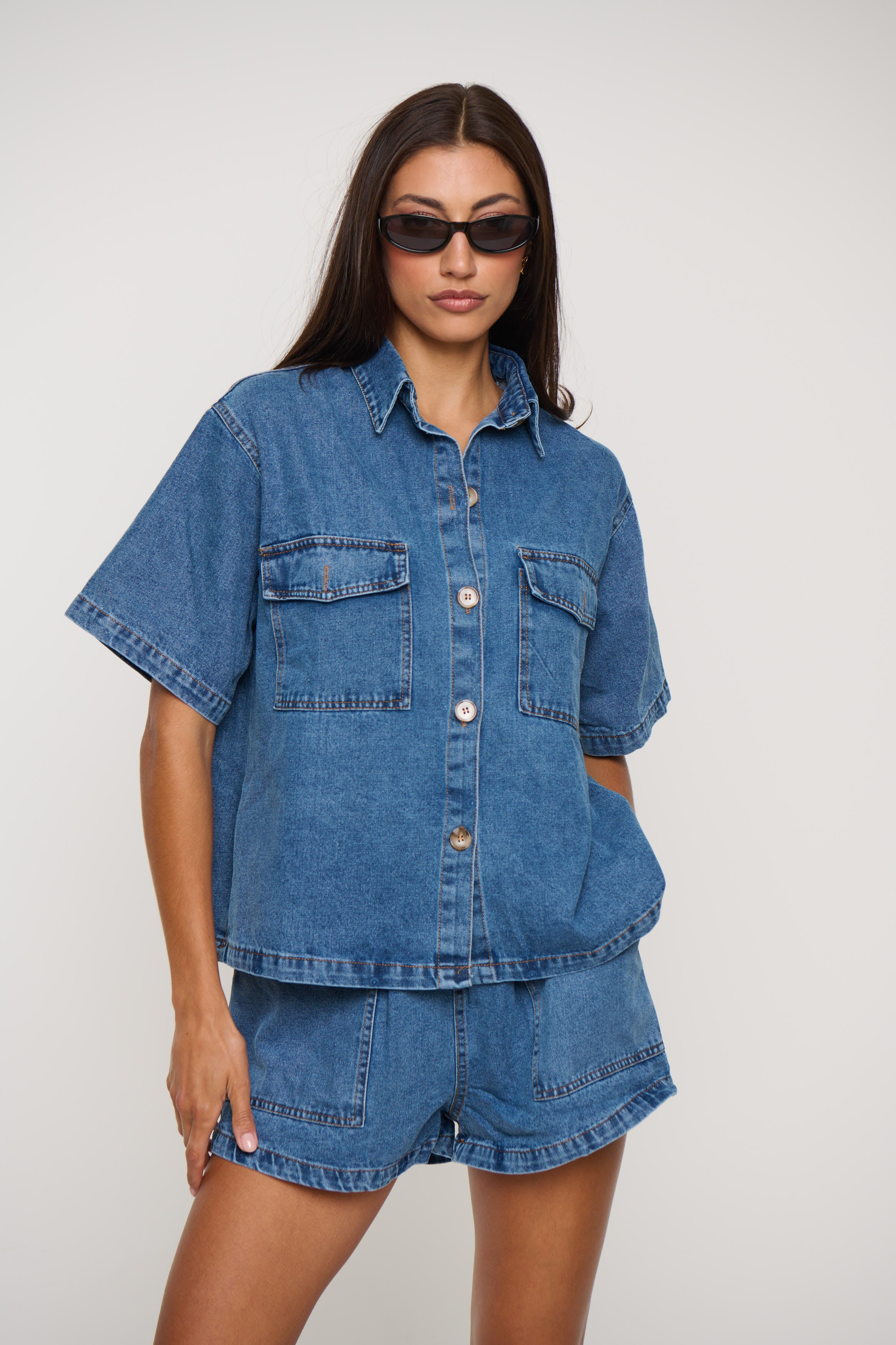 Delaney Denim Set Light Blue