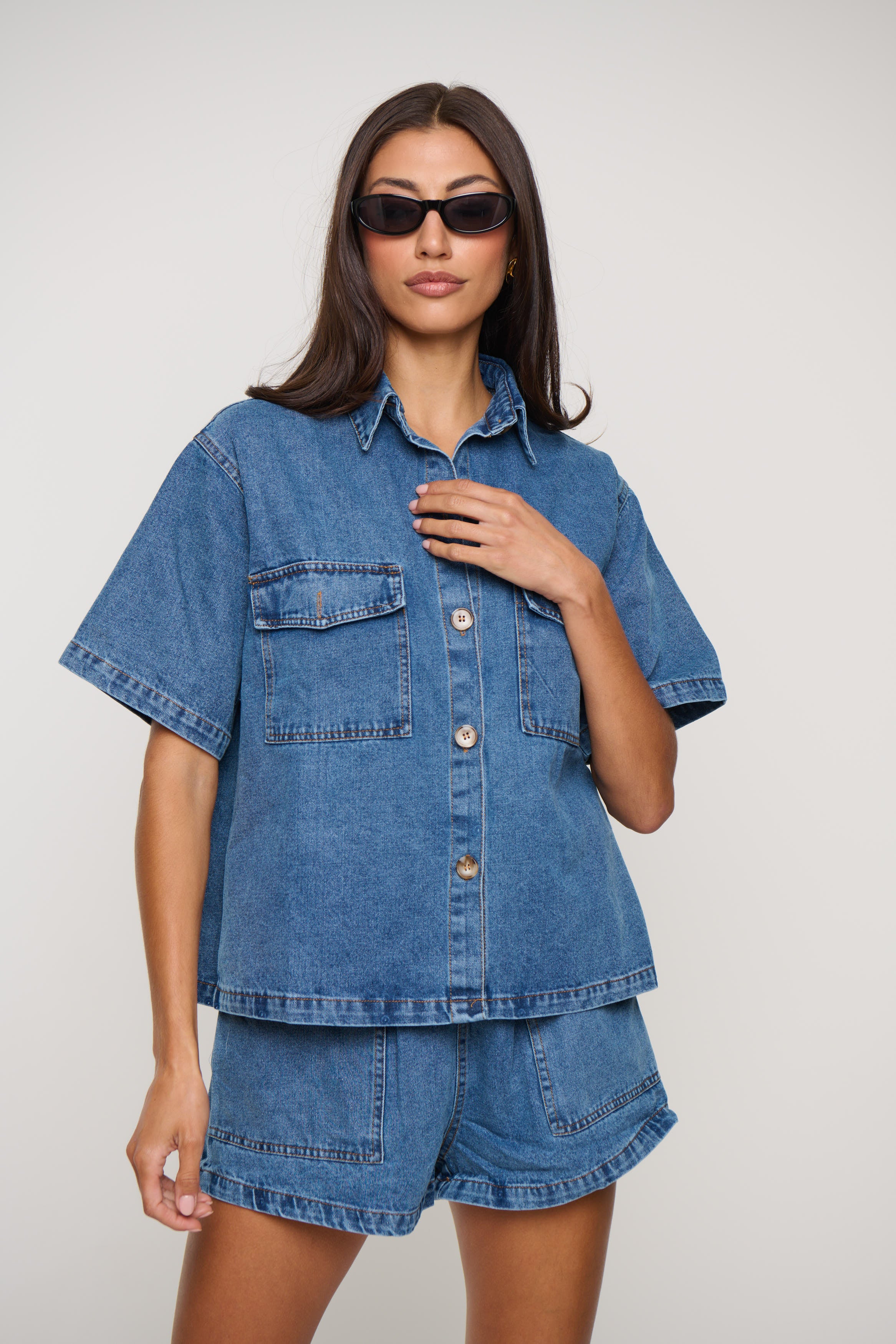 Delaney Denim Set Light Blue