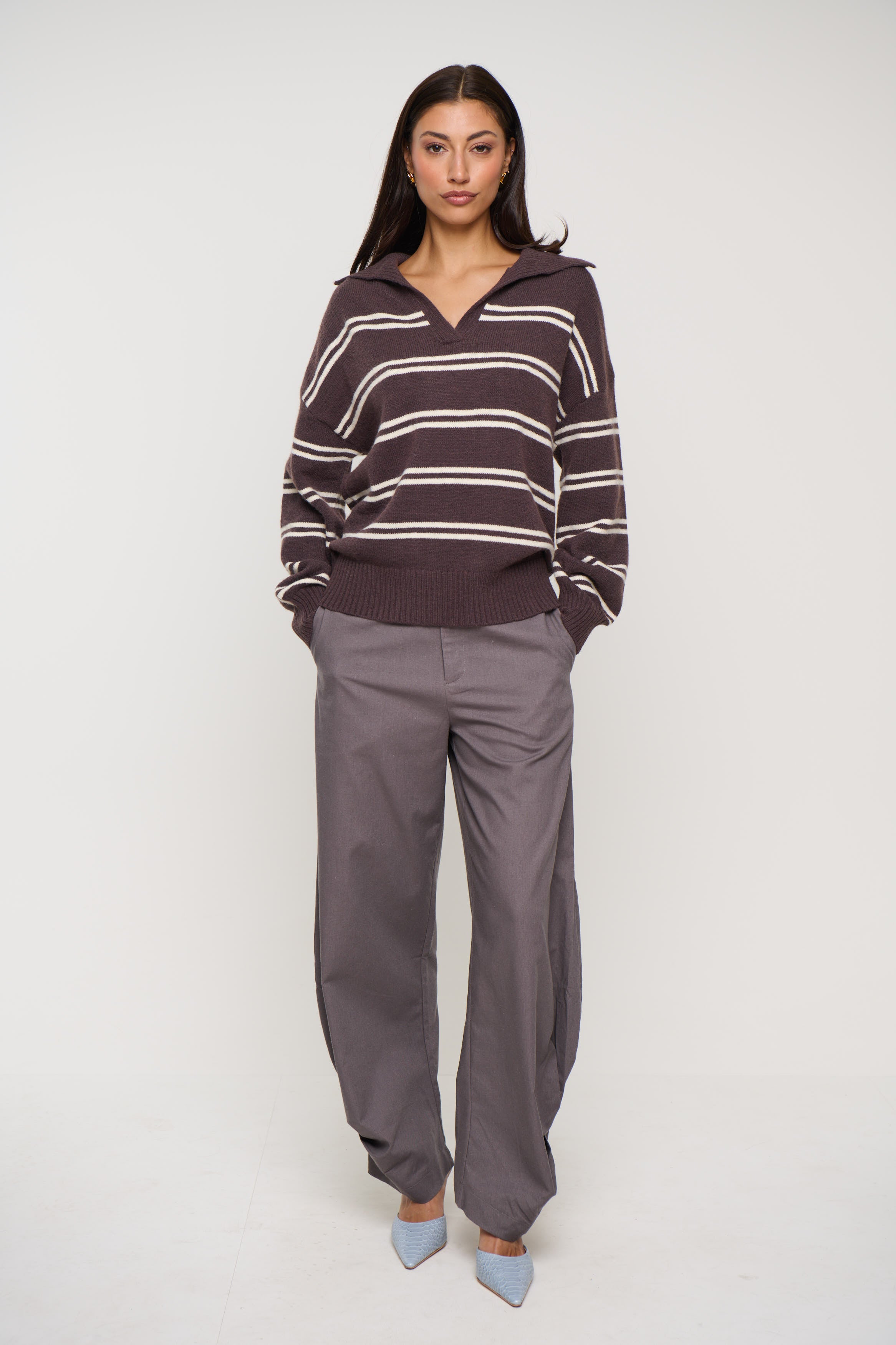 Pina Knitted Polo Chocolate