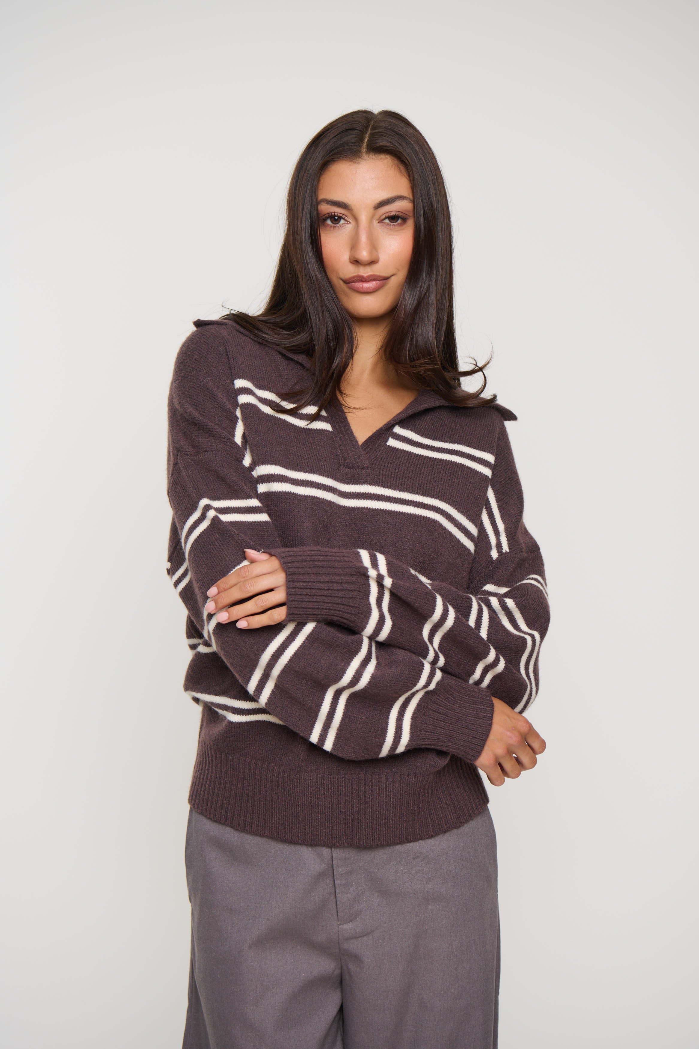 Pina Knitted Polo Chocolate