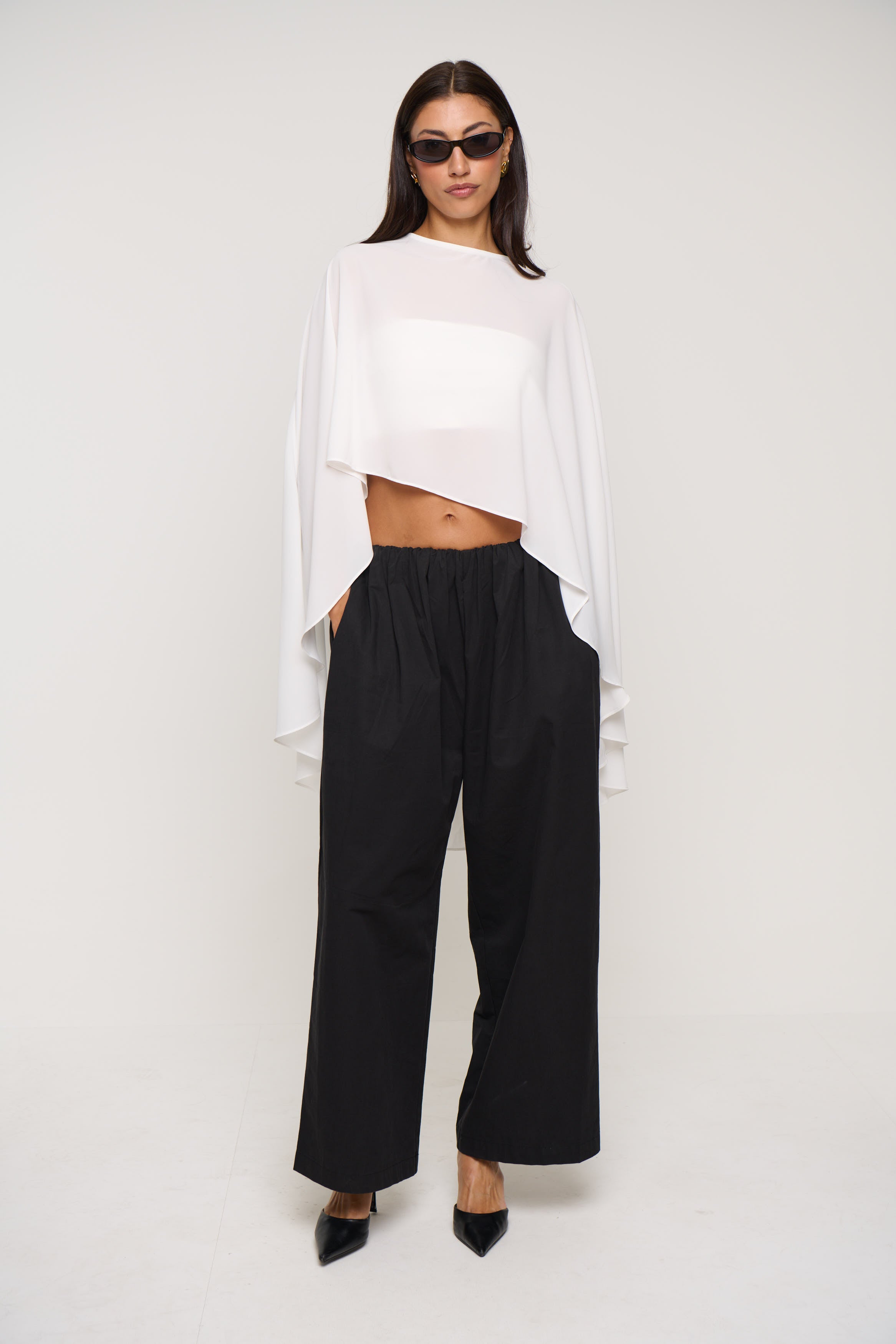 Mattie Sheer Poncho White