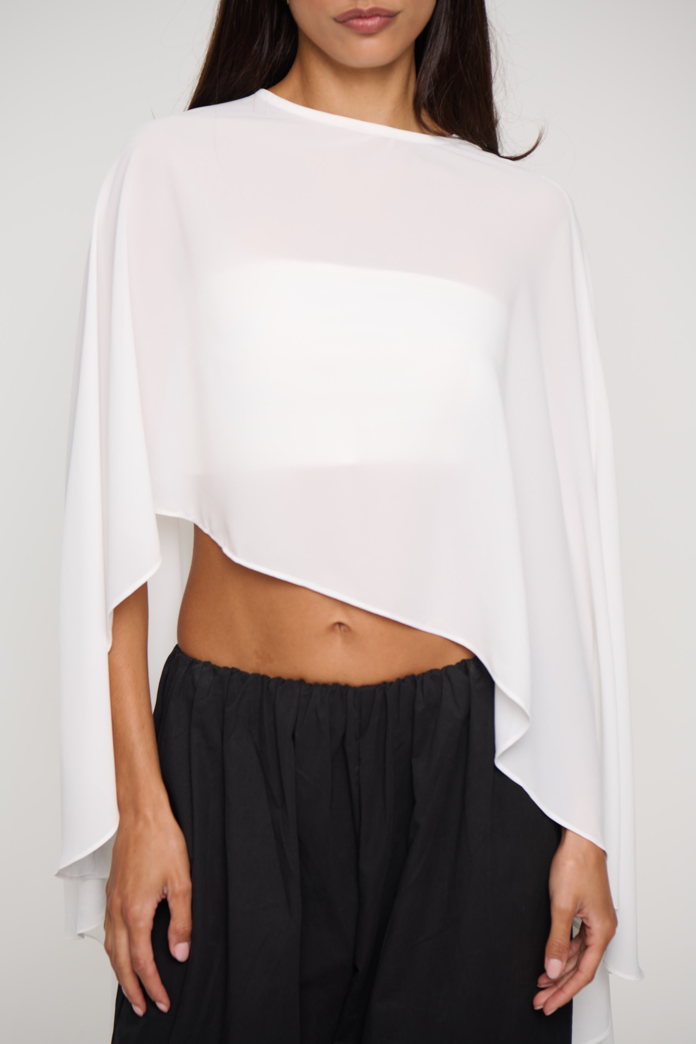 Mattie Sheer Poncho White