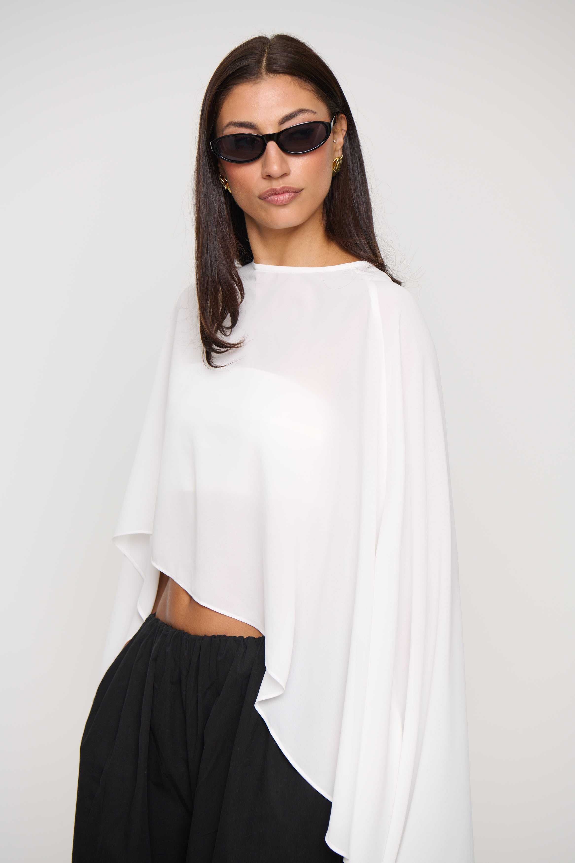 Mattie Sheer Poncho White
