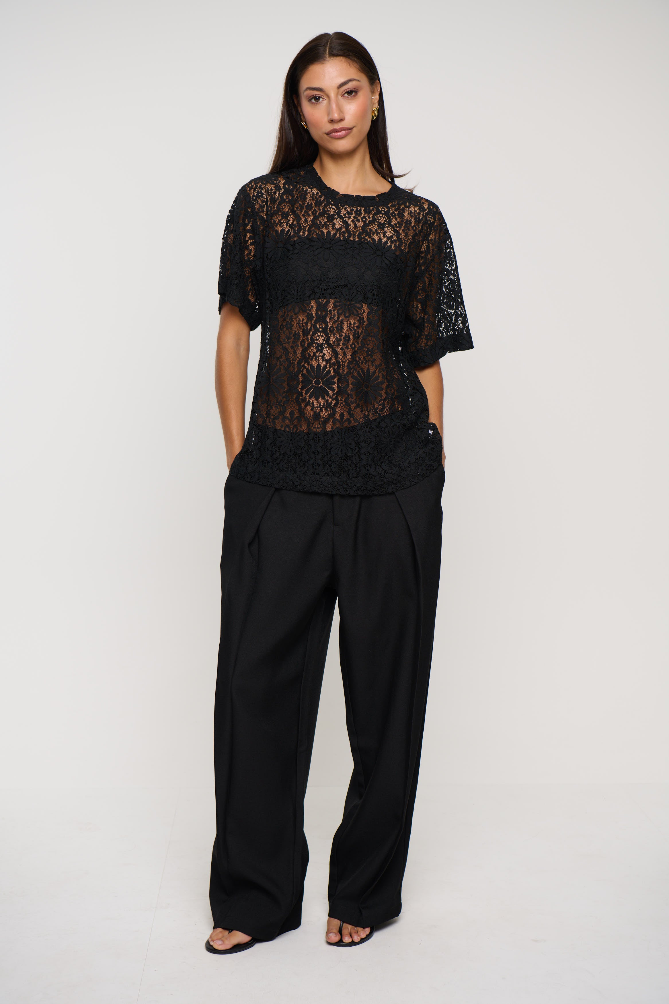 Sander Lace Top Black