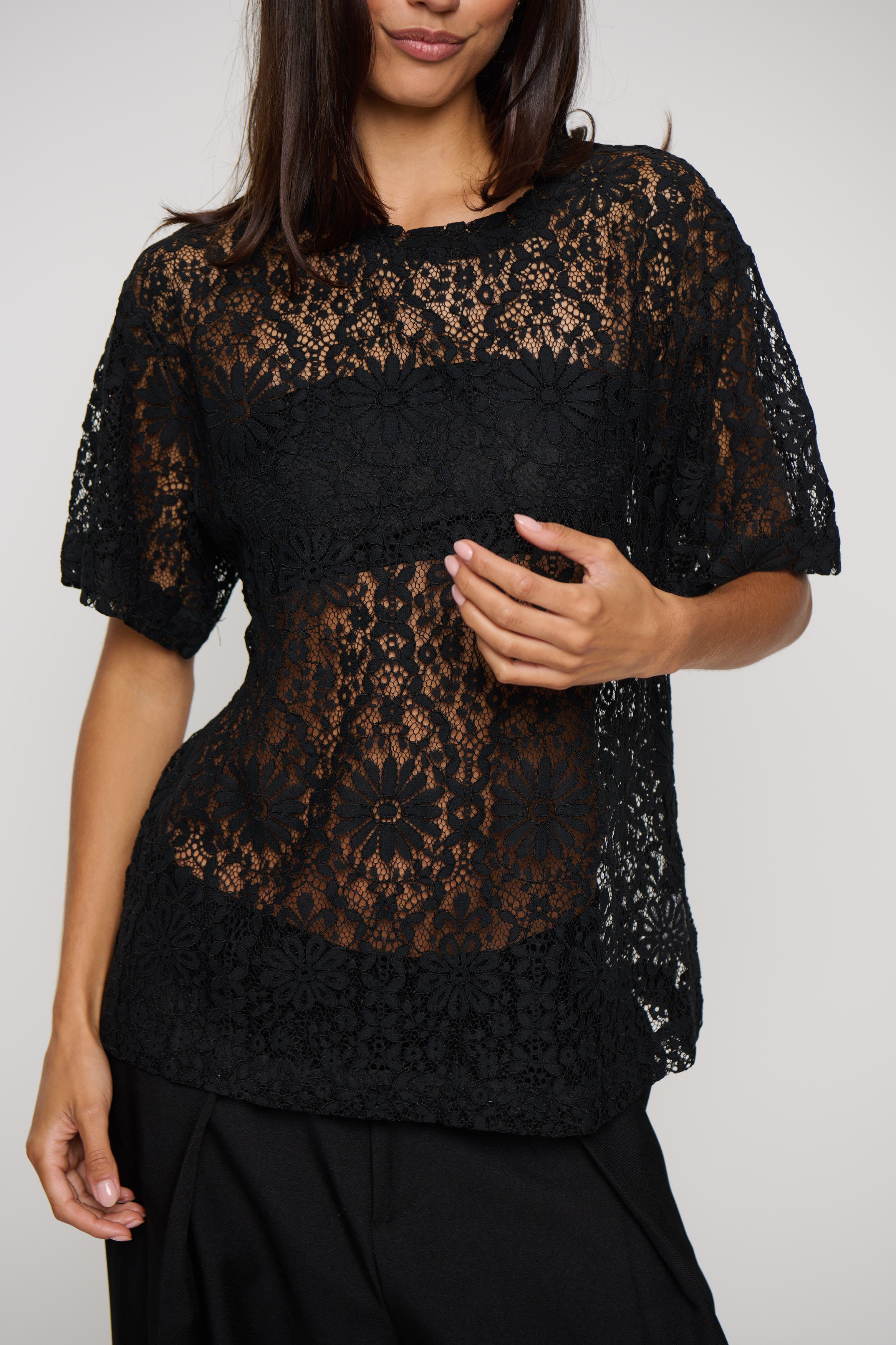 Sander Lace Top Black