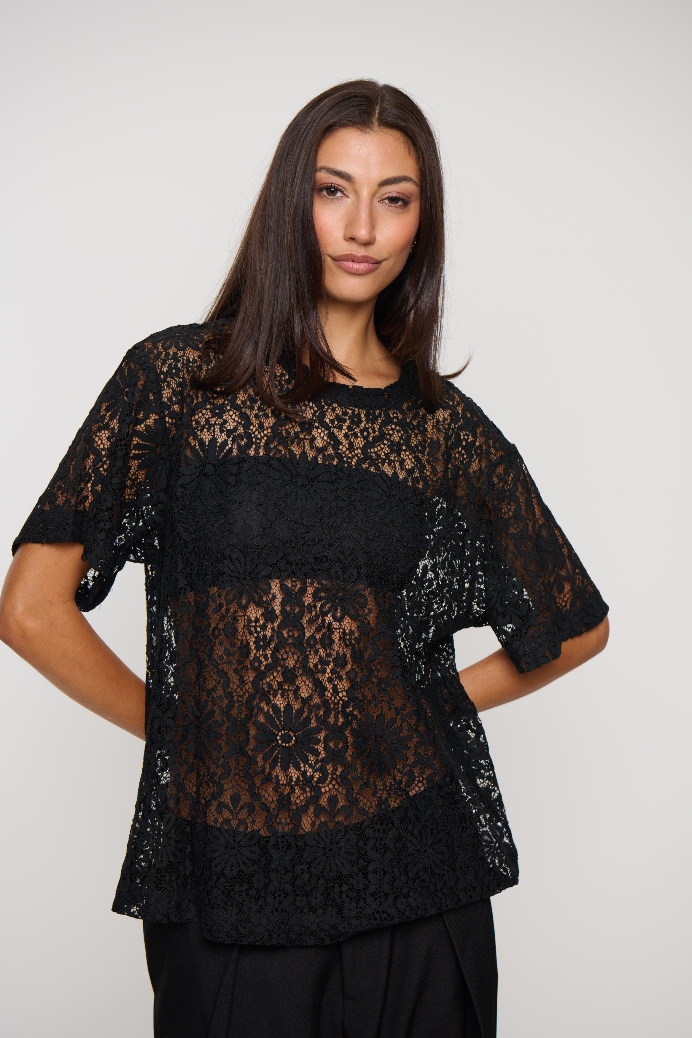 Sander Lace Top Black