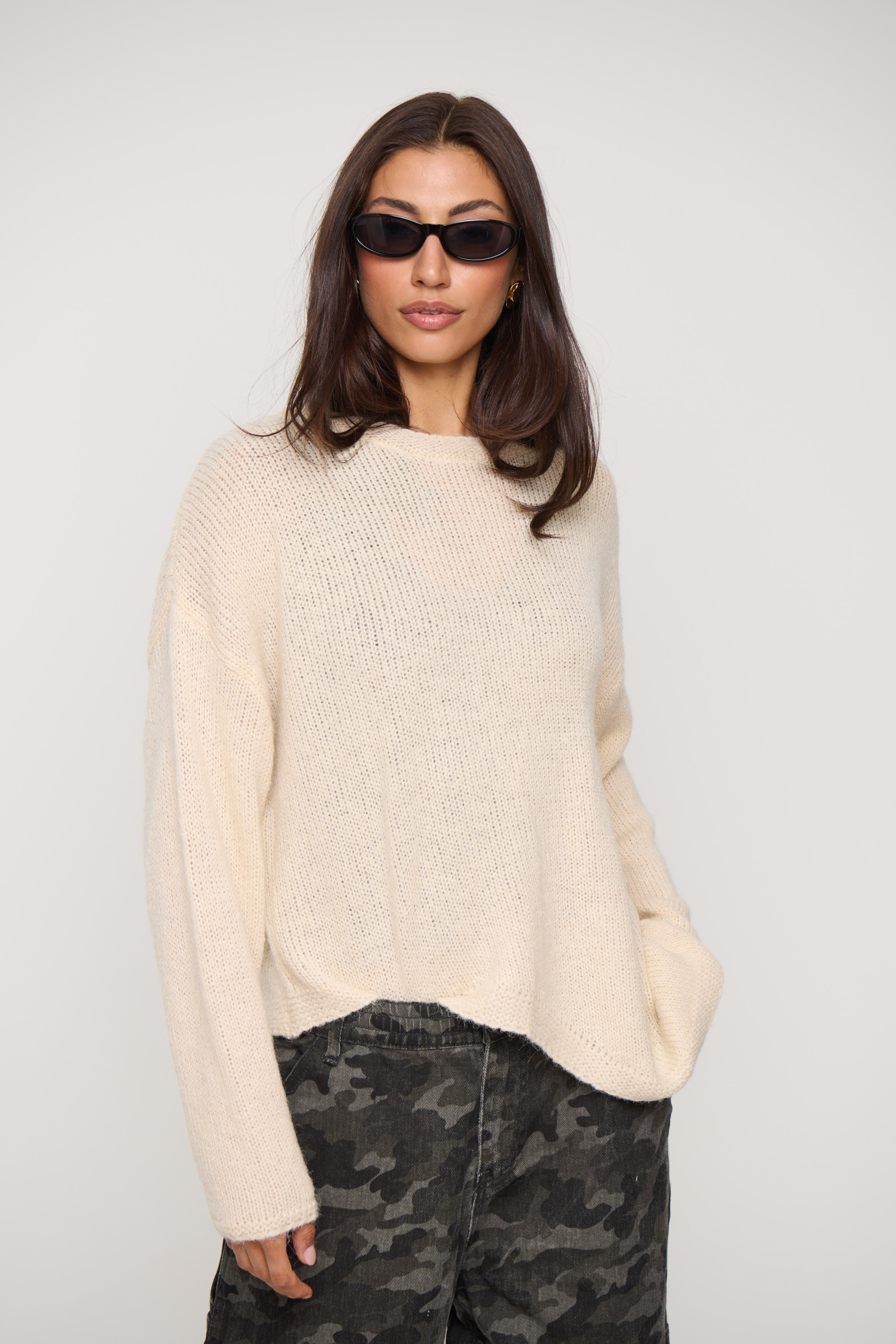 Nellie Relaxed Knit Beige