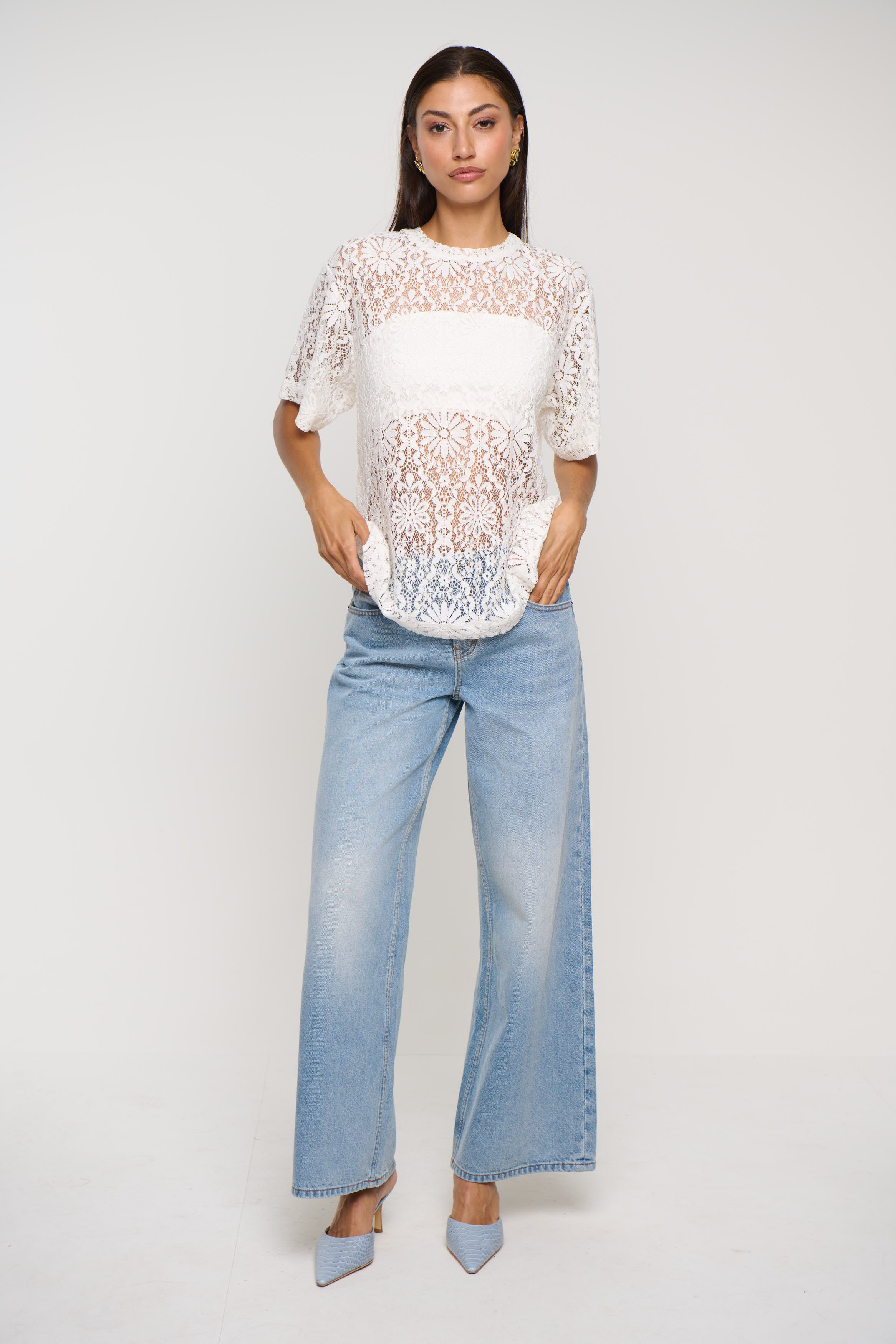 Sander Lace Top White