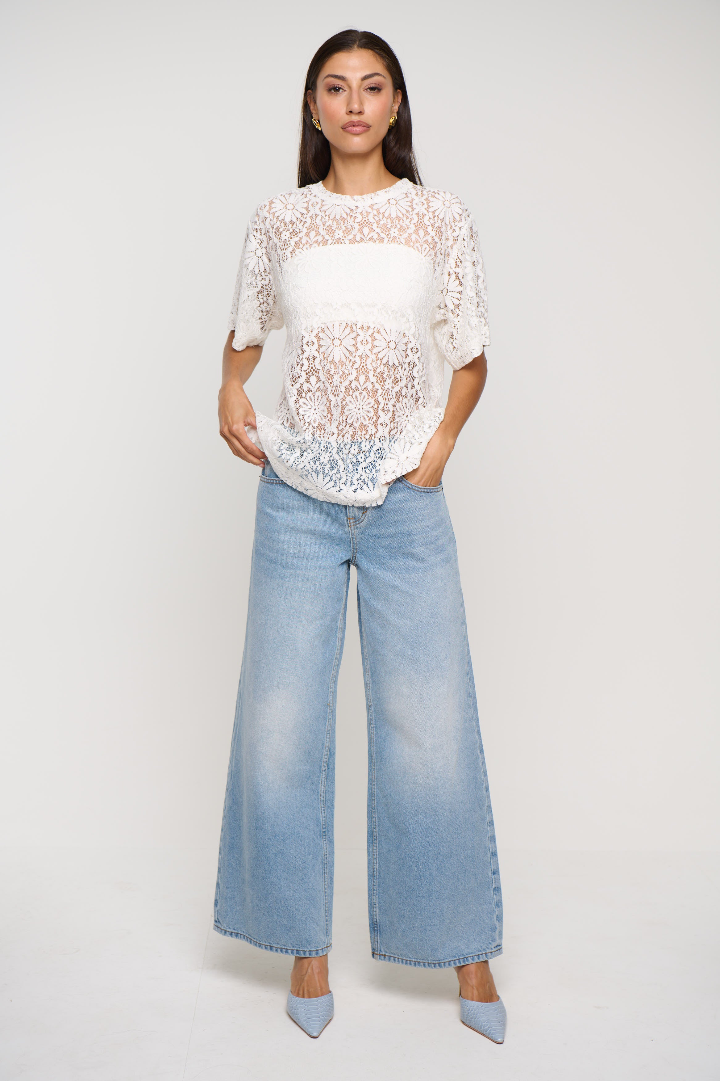 Sander Lace Top White