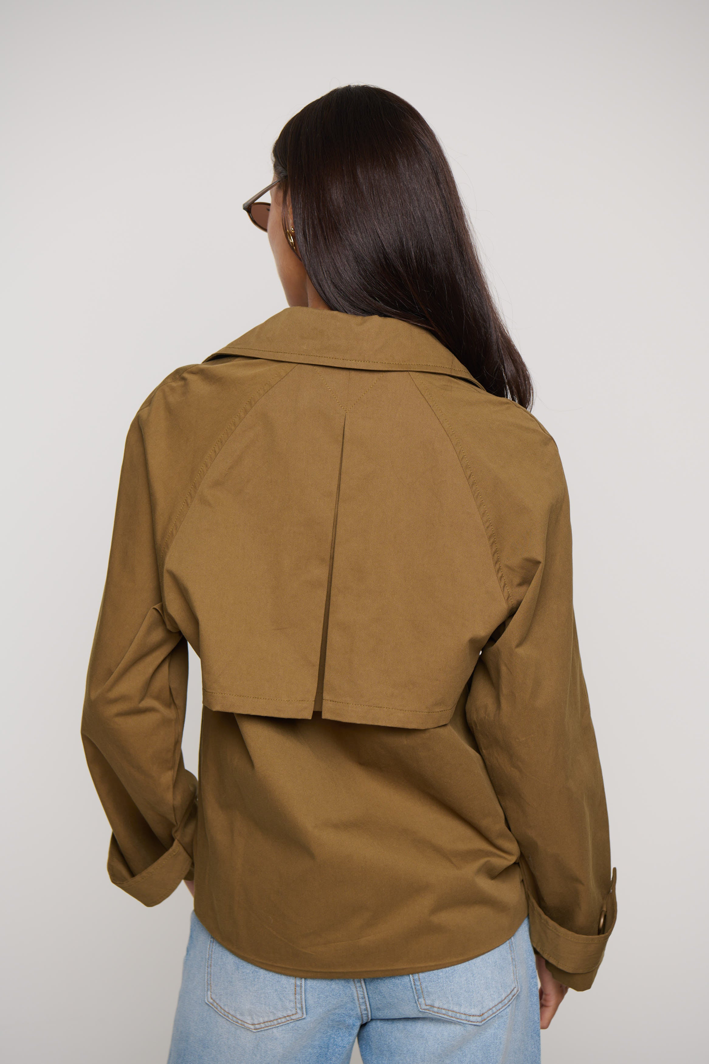 Moira Cropped Trench Khaki