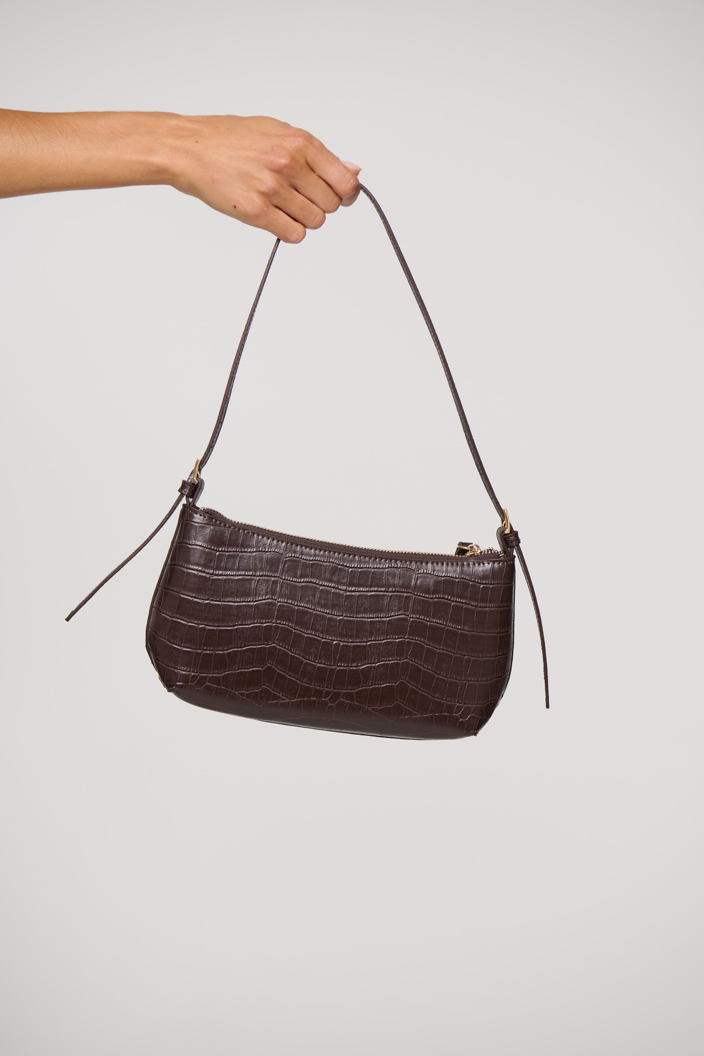 Elizabeth Shoulder Bag Chocolate Croc
