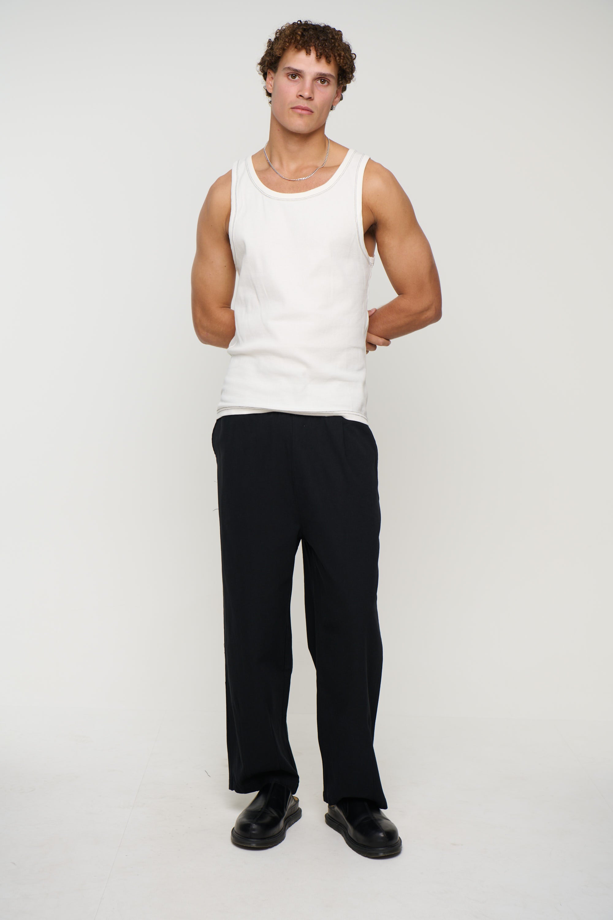 NTH Fitted Ribbed Tank Contrast