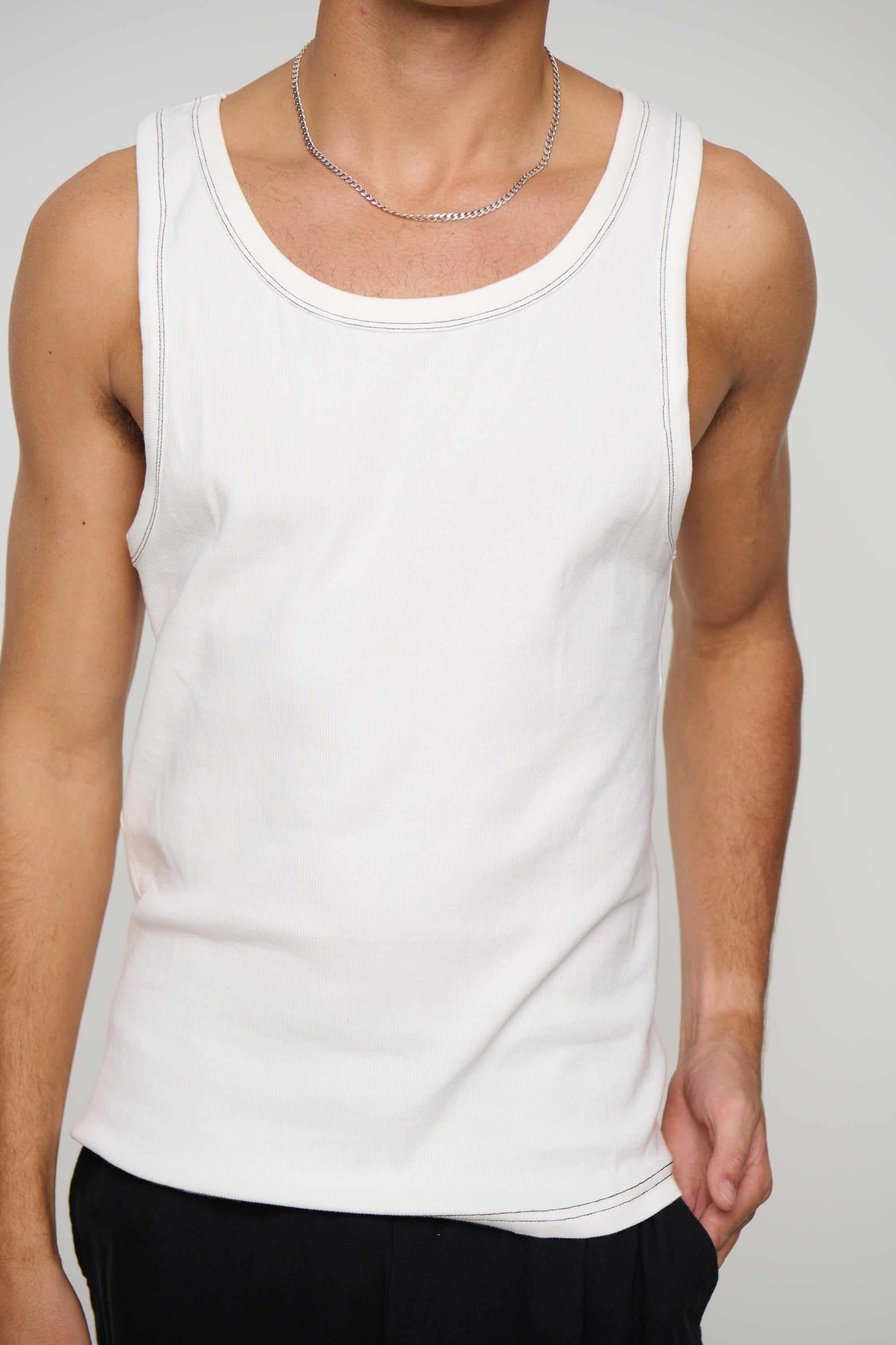 NTH Fitted Ribbed Tank Contrast