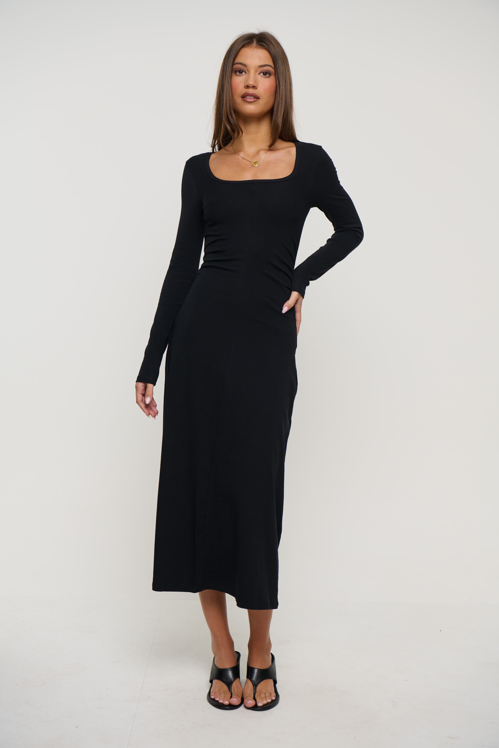 Alma Long Sleeve Dress Black