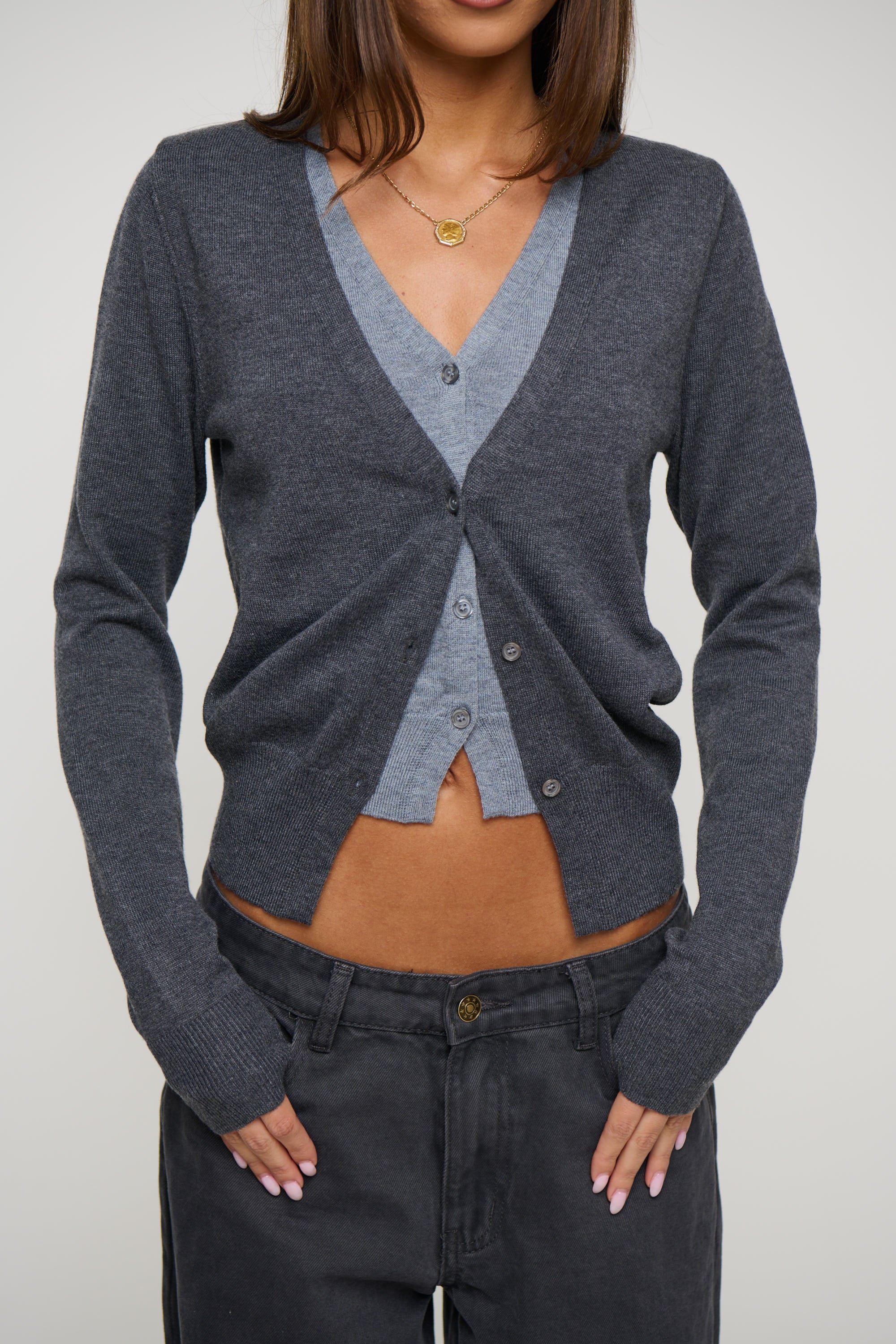 Shadow Cardigan Dark Grey