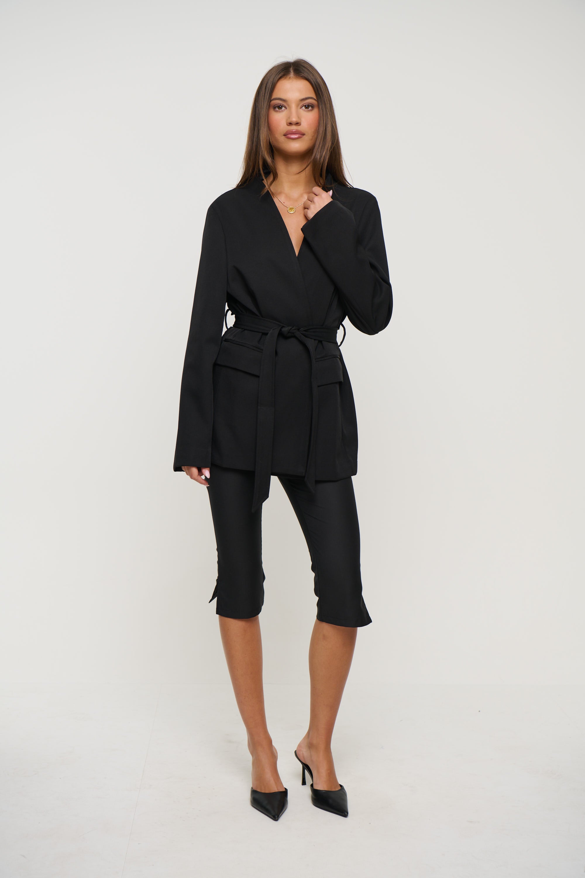 Alysha Collarless Blazer Black