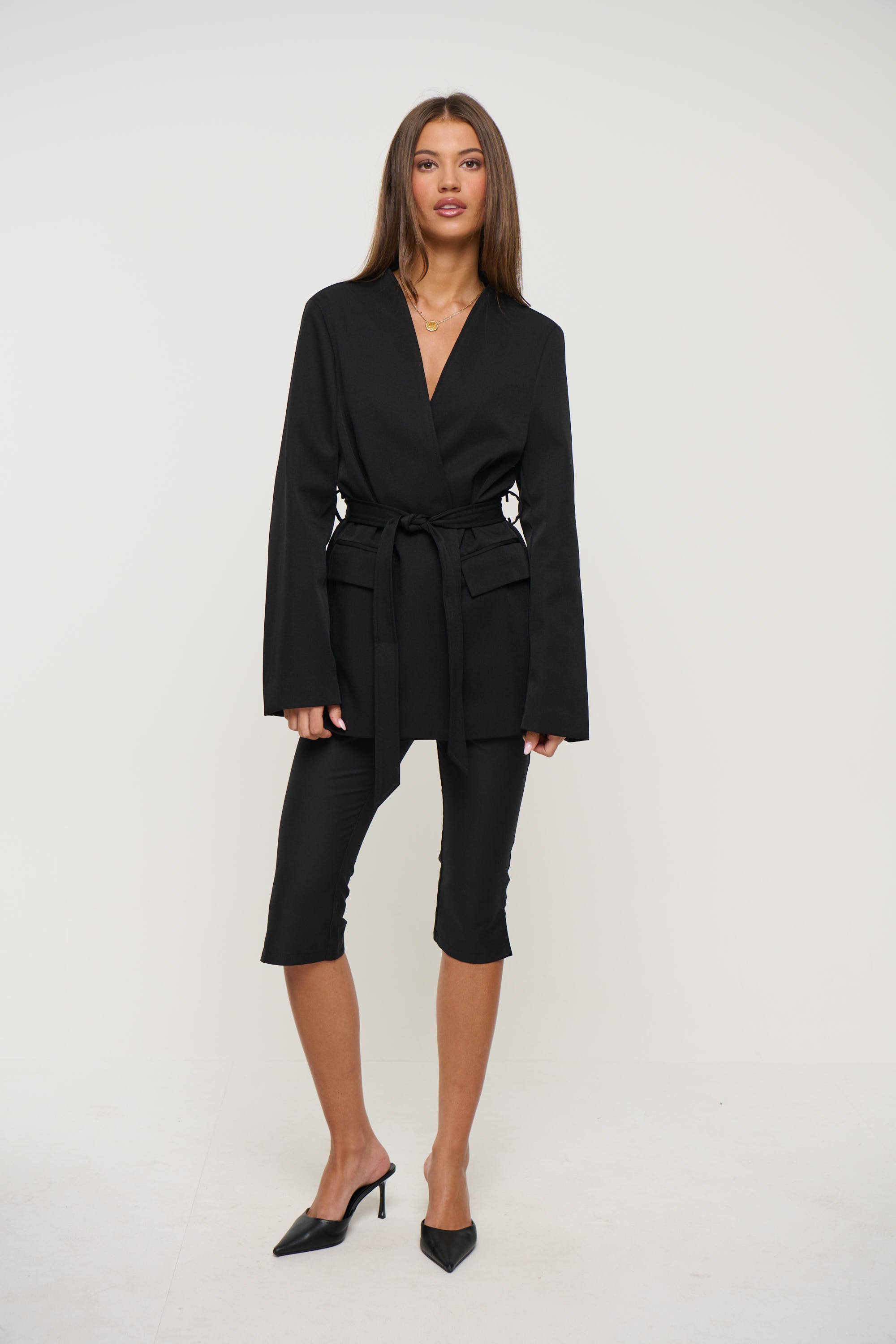 Alysha Collarless Blazer Black
