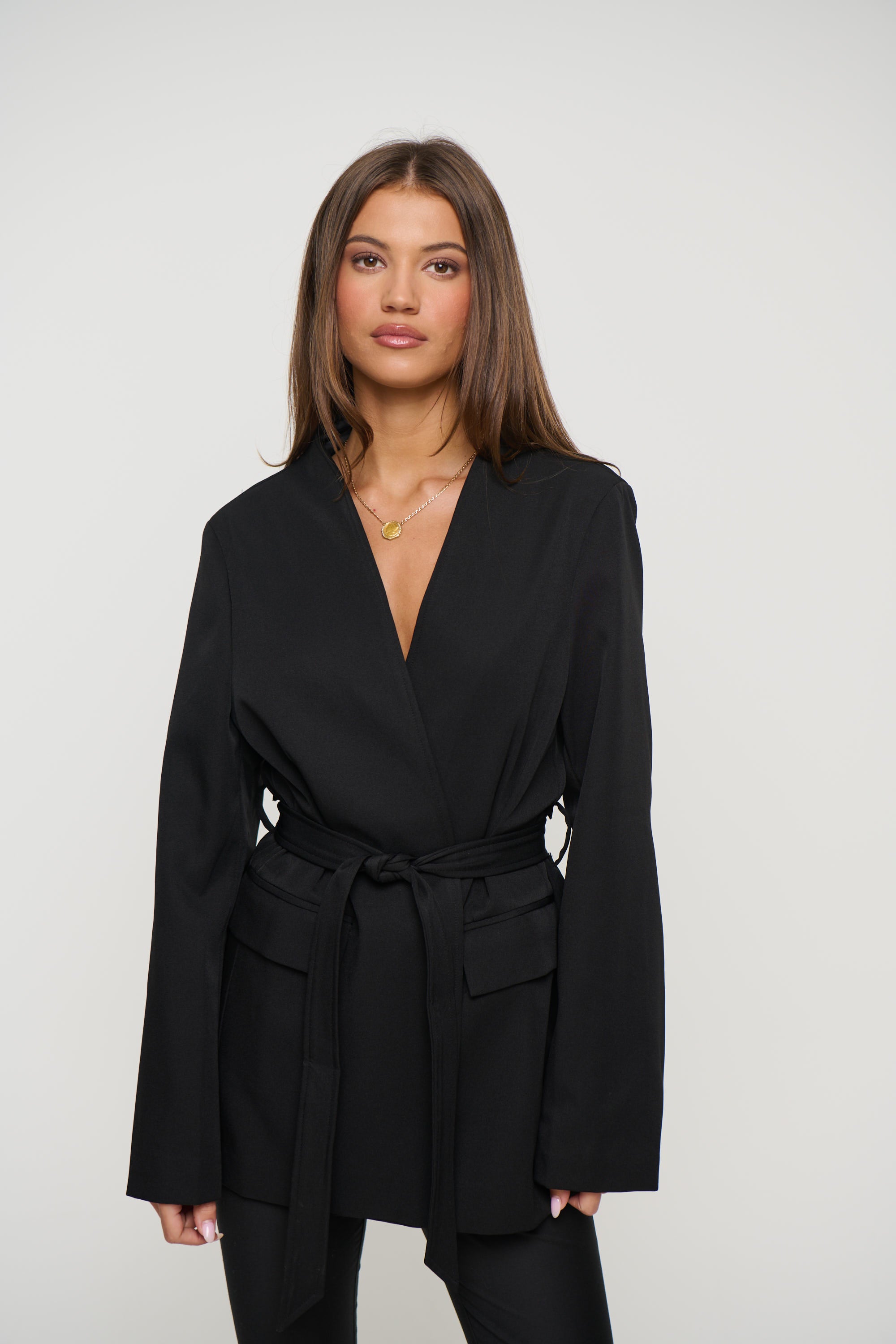 Alysha Collarless Blazer Black